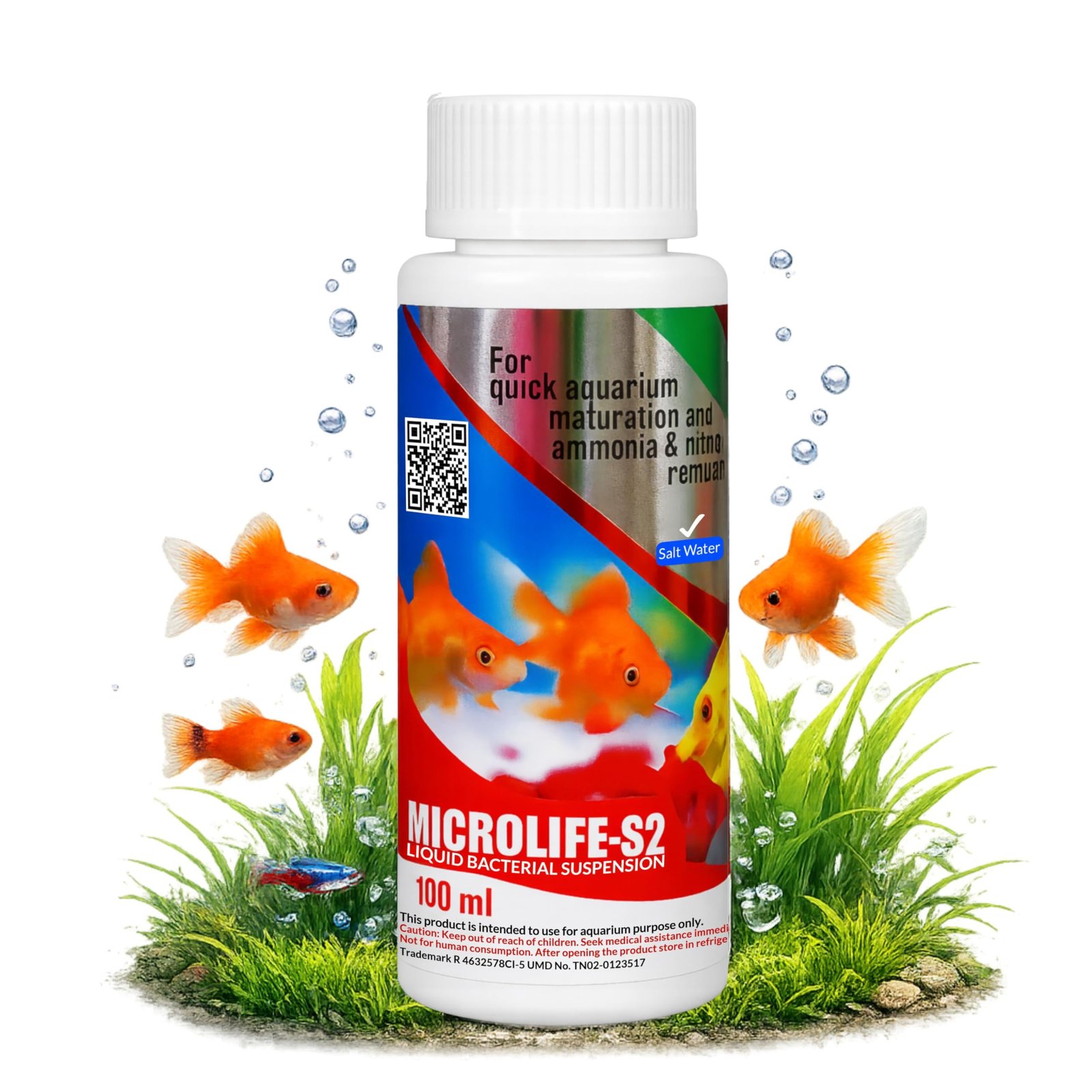 Foodie Puppies Aquatic Remedies Micro Life S2-100ml | Suitable for Fresh Water & Salt Water | Liquid Bacterial Suspension/Wat