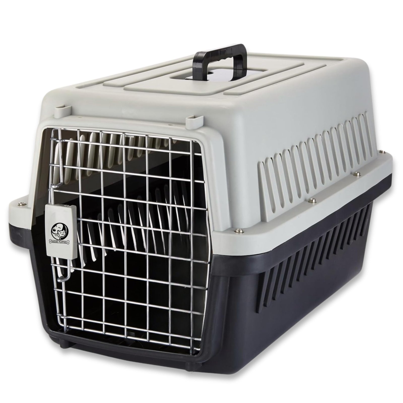 Foodie Puppies Portable Pet Carrier Crate with Handle (Fiber Cage - Large) (58 x 37 x 35cm) for Small Dogs, Cats & Rabbit Ani