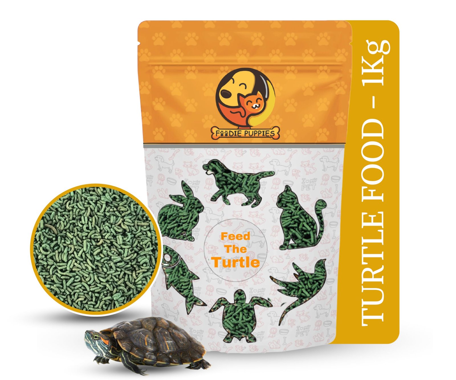 Foodie Puppies Professional Aquatic Turtle Food Sticks - (1Kg, Yellow Pouch), Daily Nutrition Food Sticks for Turtles of All