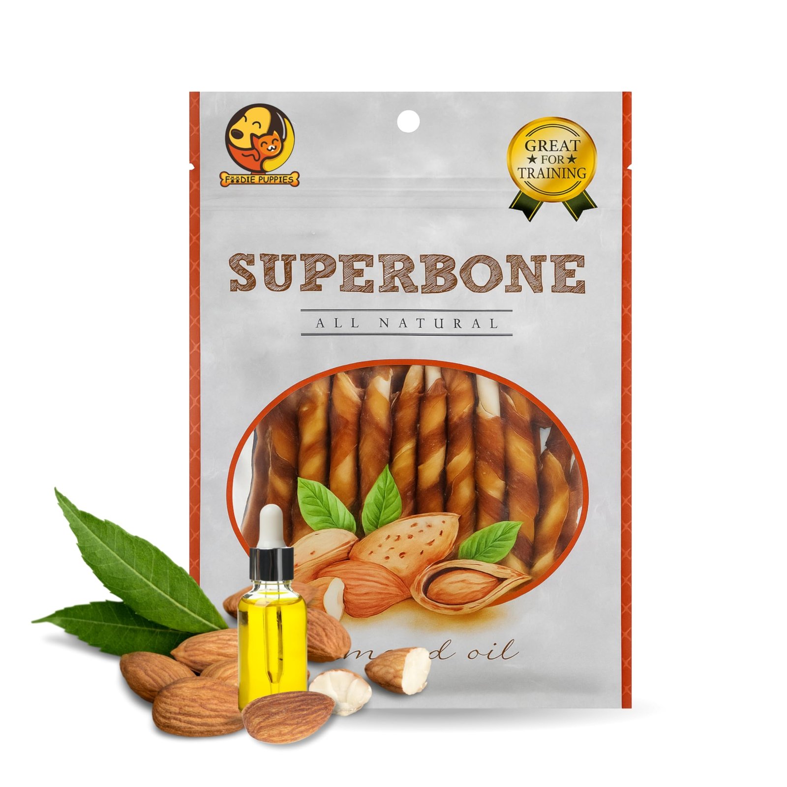 Foodie Puppies Superbone All Natural Chicken Sticks Dog Treat, 9 in 1 (Almond Oil) | Highly-Digestible Training Chew Treat |