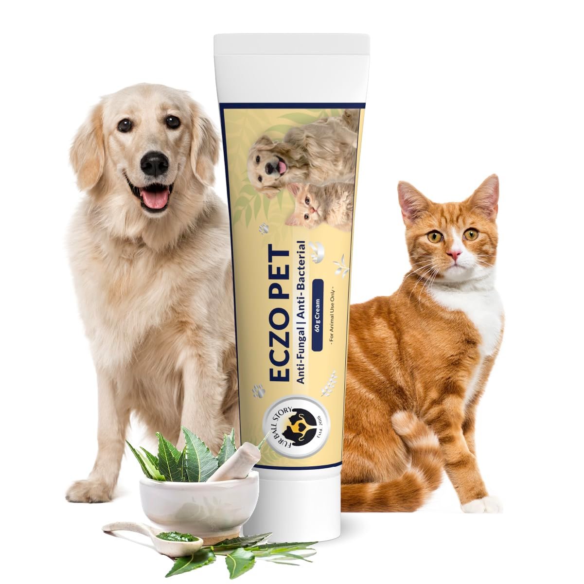 FUR BALL STORY Eczo Pet Anti Fungal & Anti Bacterial Cream|Itchy Skin Treatment for Dogs & Cats | Helps with Eczema, Ringworm