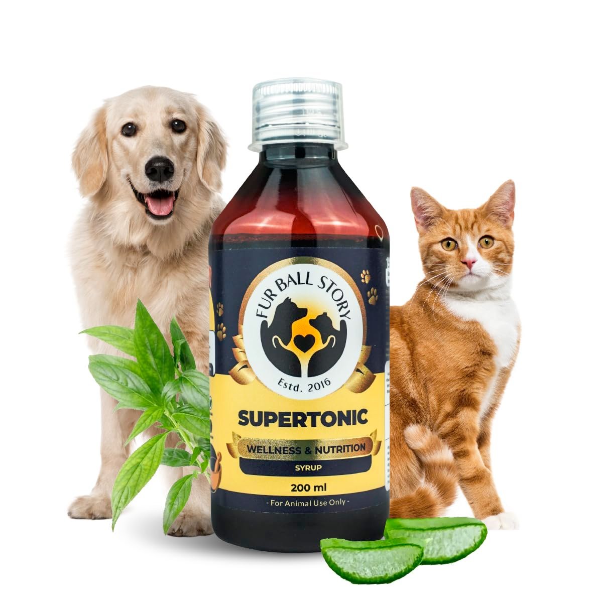 FUR BALL STORY Supertonic Multivitamin Syrup for Dogs & Cats | Pet Immunity & Energy Booster Supplement | Supports Liver, Kid