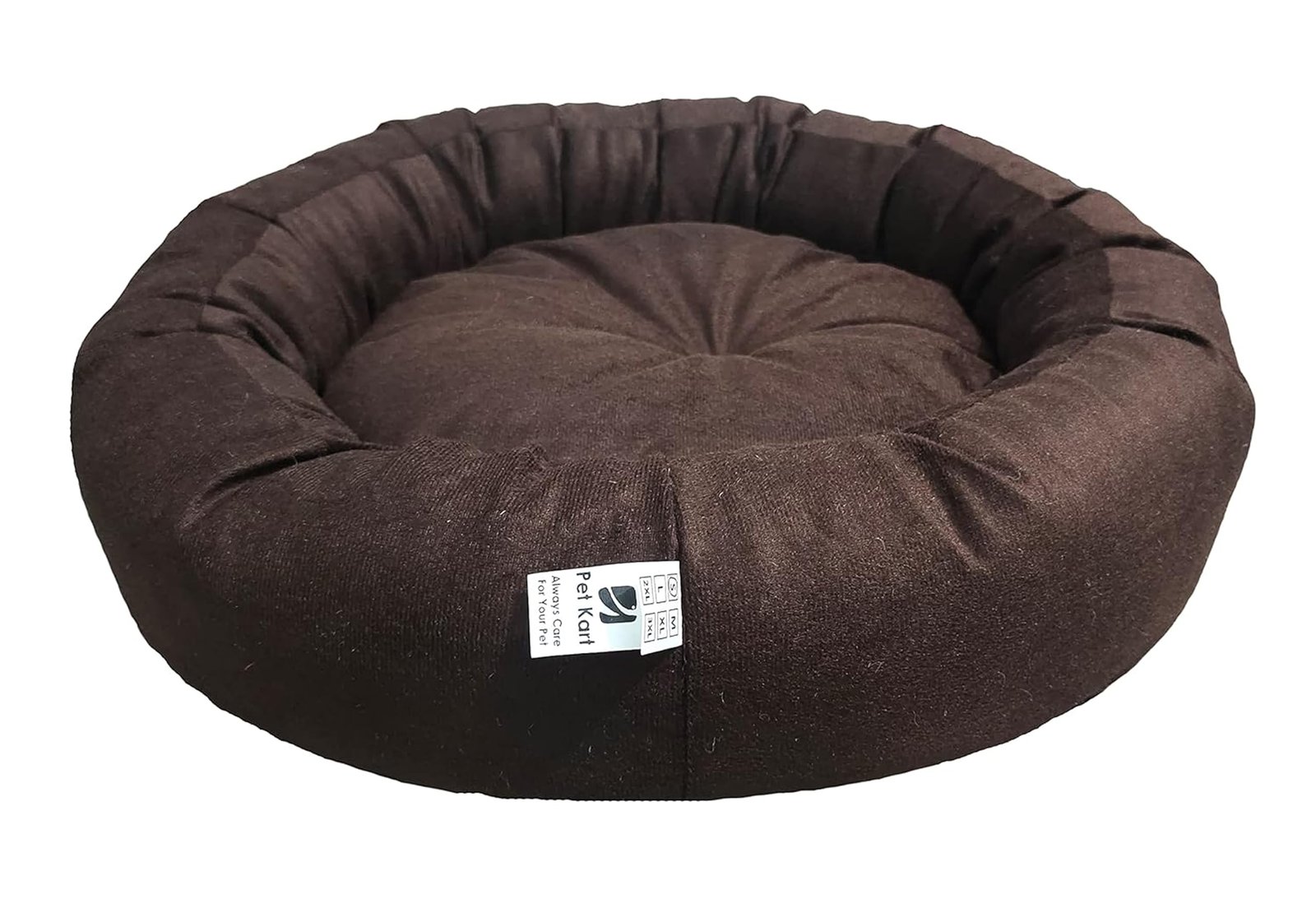 Furry Land Medium Size Dog Bed for Medium Size Dogs, Puppies, Kitten and cat Bed Velvet Fabric Color Full Brown Anti Skid Bot
