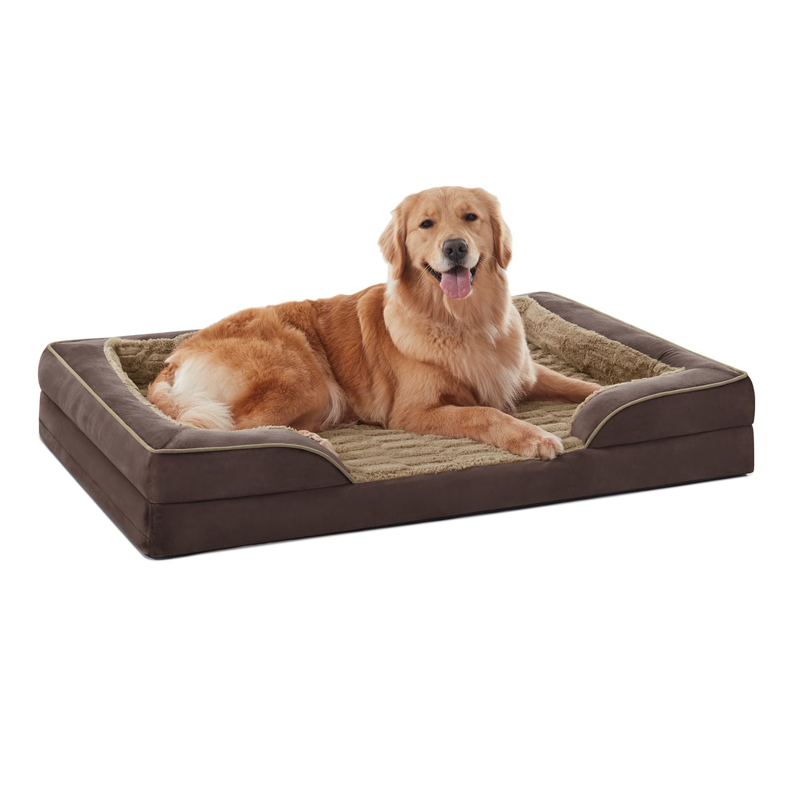 FURTIME Orthopedic Supportive Large Dog Bed, XL Waterproof Pet Bed | Egg Crate Foam, XL Pet Bed with Removable & Washable Cov