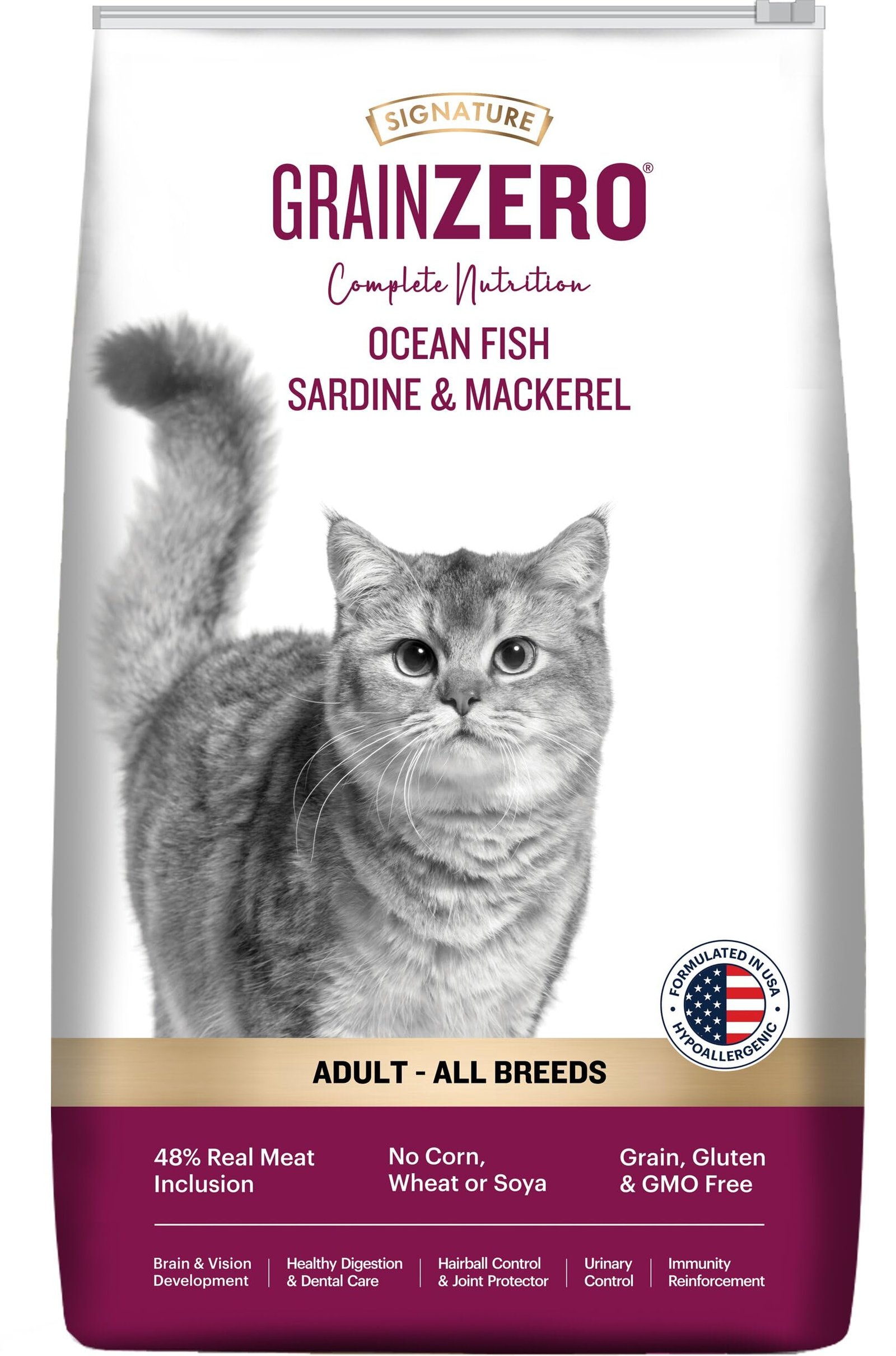Grain Zero Adult Dry Cat Food 1.2kg | Ocean Fish, Sardine & Mackerel | 48% Fresh Fish Inclusion | Grain-Free & Gluten-Free |