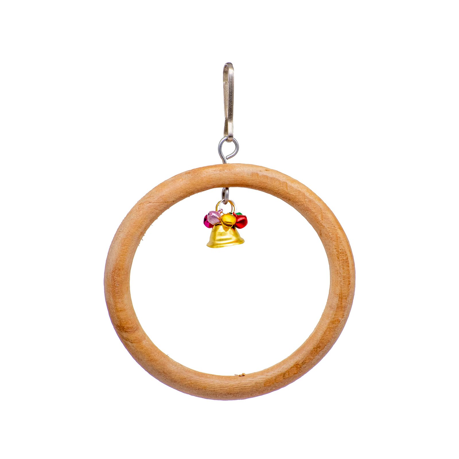 GREENBIRDS Toys Interactive Bird Natural Wooden Ring Perch for Cage Playful Bird Hanging Toy for Bird Parrots, Cockatiel, Lov