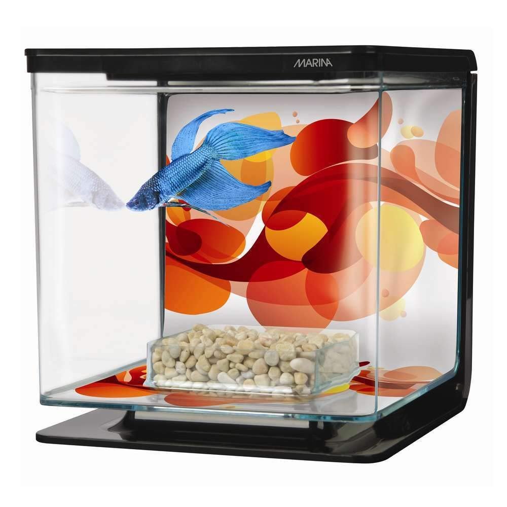 Hagen Marina Betta Aquarium Starter Kit Rust Resistant, Sun Swirl, Pack of 1