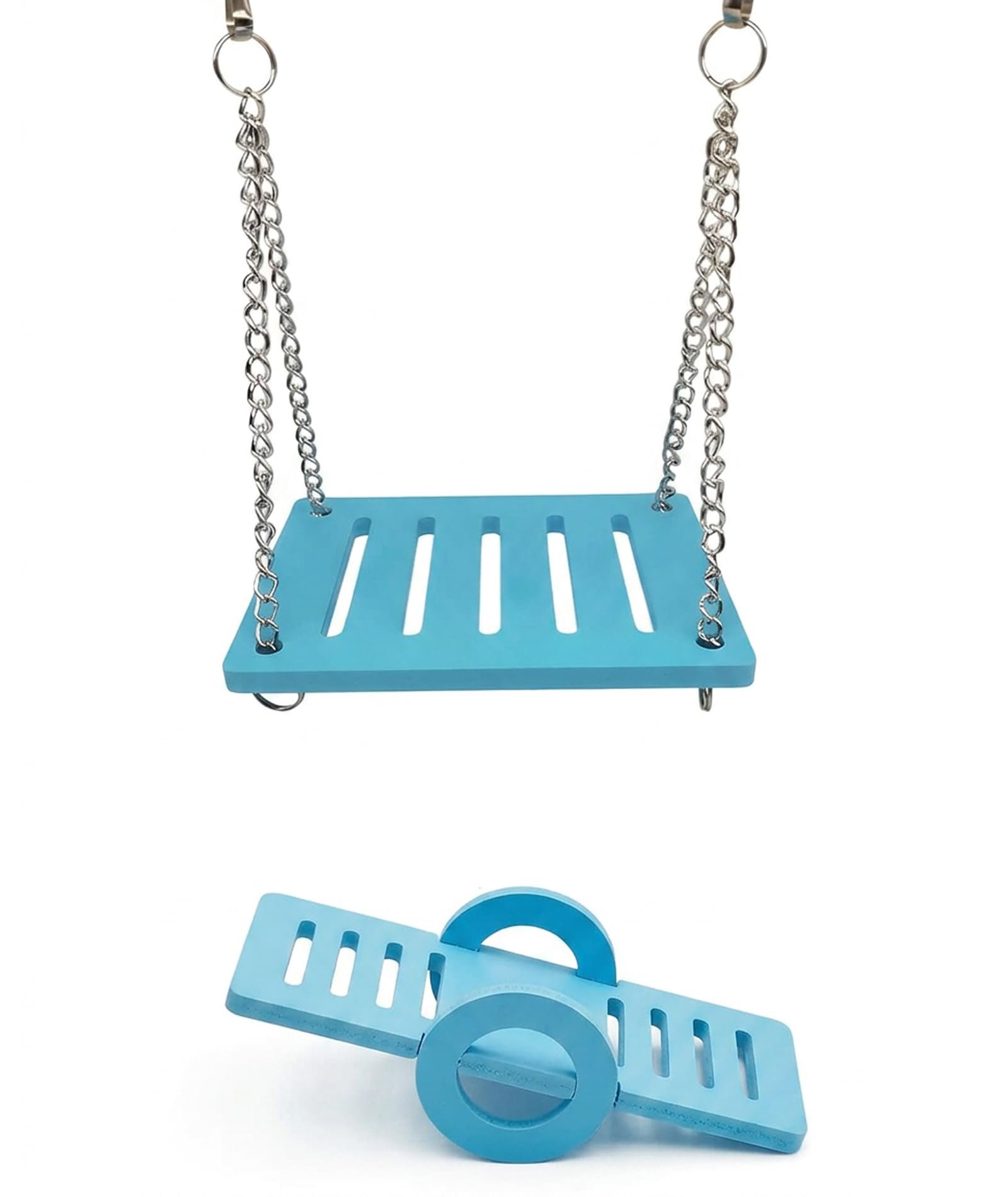 Hamster Toys, Pet Hamster Accessories, Hamster Cage, Blue Slide House and Rainbow Bridge Set, Suitable for Pet Hamsters Seeki