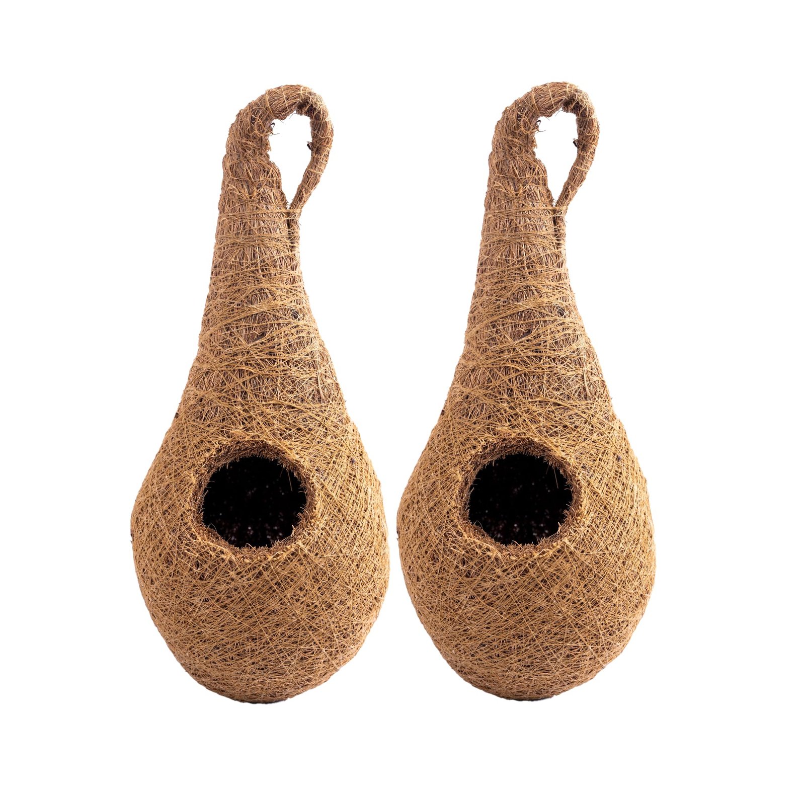 Handwoven Coir Bird Nest - Natural Hanging Birdhouse for Sparrows, Finches, Java Sparrows & Other Small Birds, Ideal for Gard