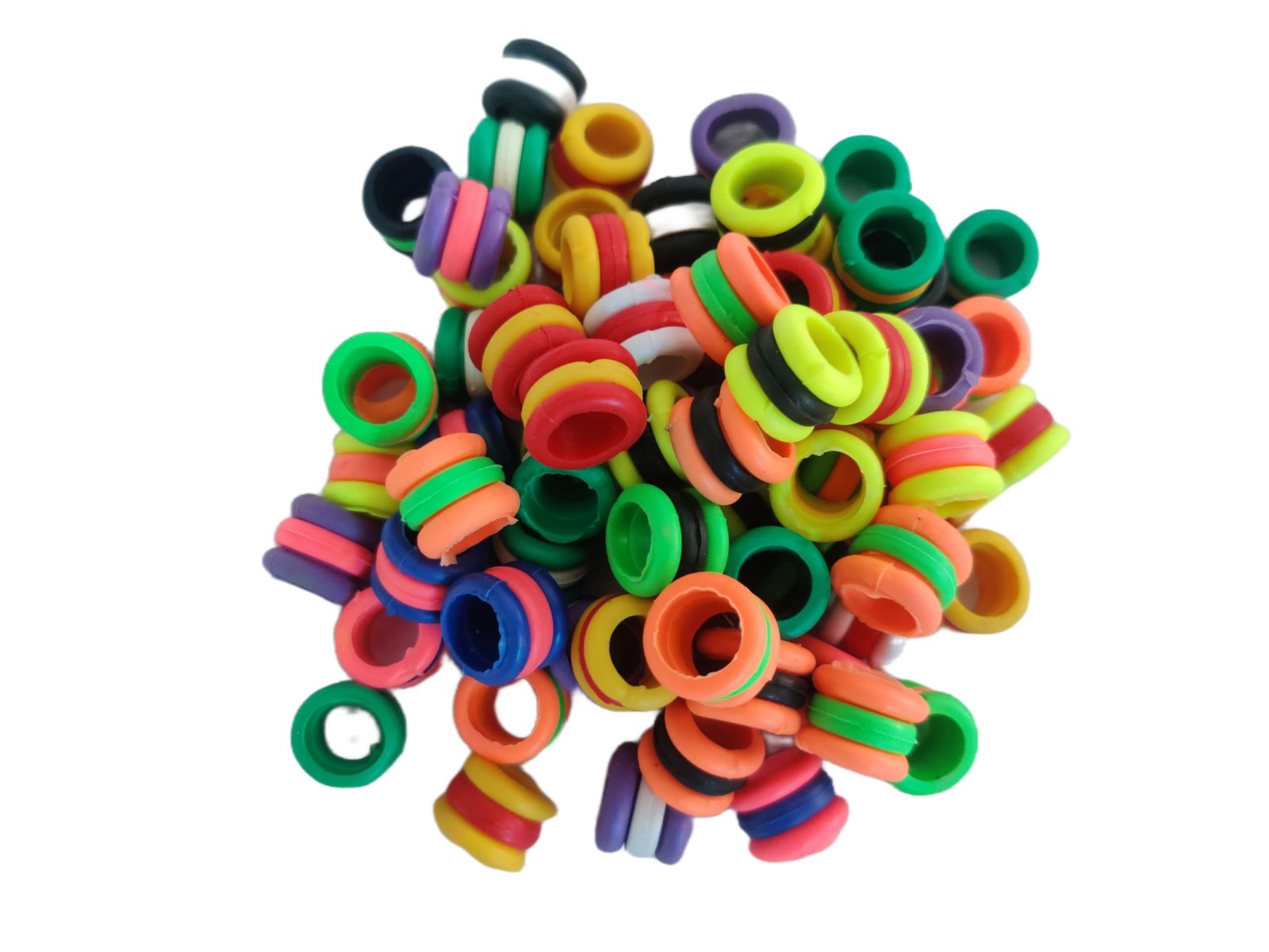 HARRY ENTERPRISES Foot Ring| Pigeon Rubber Foot Ring| Bird Shoulder Gaurd Rubber Multicolour| 20 Pcs