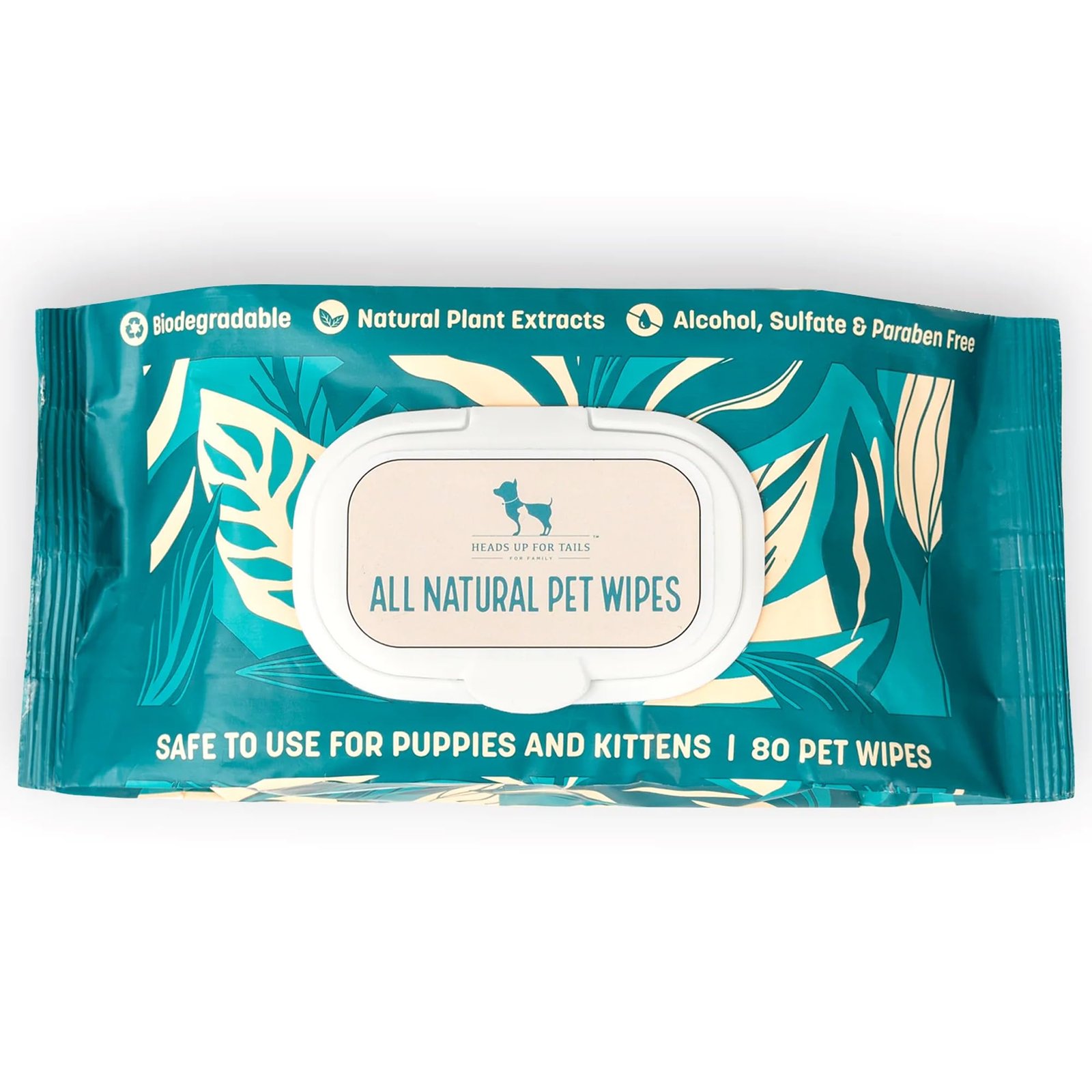 HUFT Biodegradable Pet Wipes – 80 Wipes | Gentle Cleaning Wipes for Dogs & Cats | Alcohol-Free & Skin-Friendly | Deodorizing