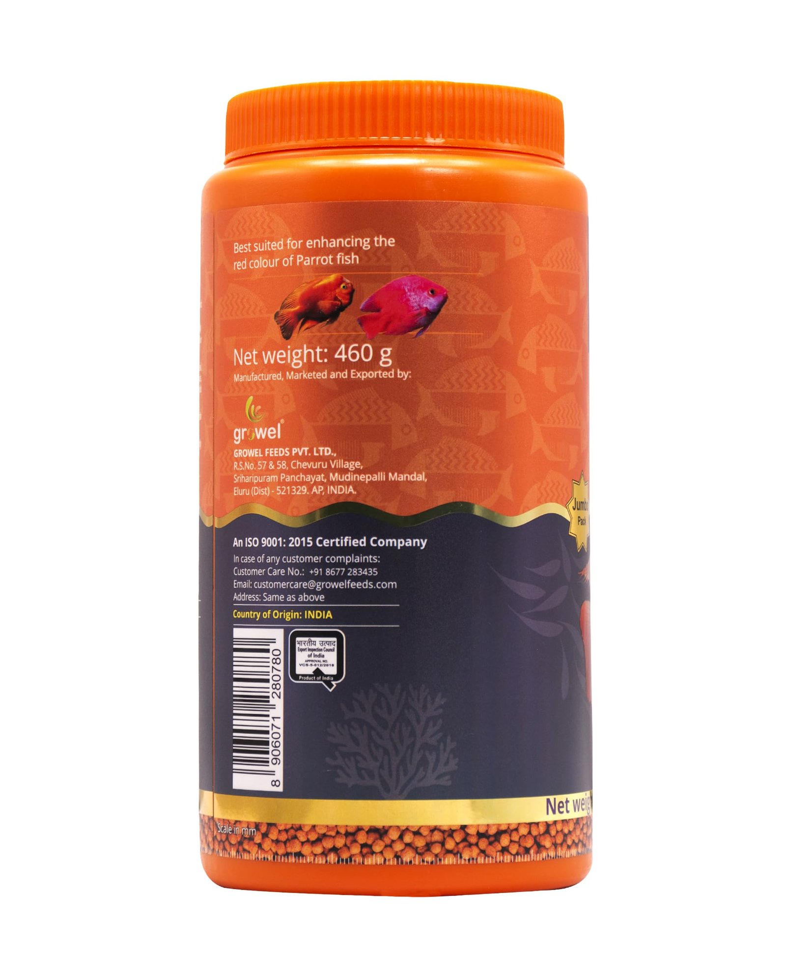 Intan Red Enhance Pellets (Big 2.5mm Floating) | 460gm - Highly Nutritious Ornamental Fish Food for Parrotfish & Red Coloured