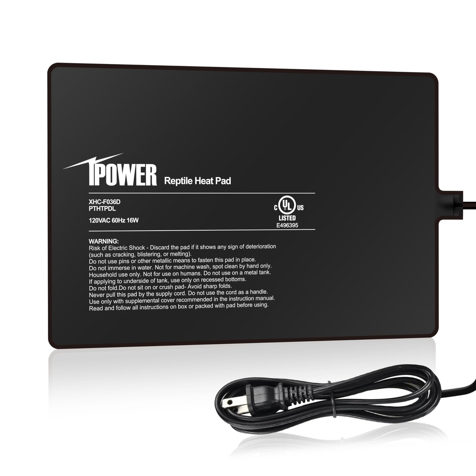 iPower 8 by 12-Inch 16 Watt Reptile Heat Pad Under Tank Terrarium Heater Heat Mat for Small Animals