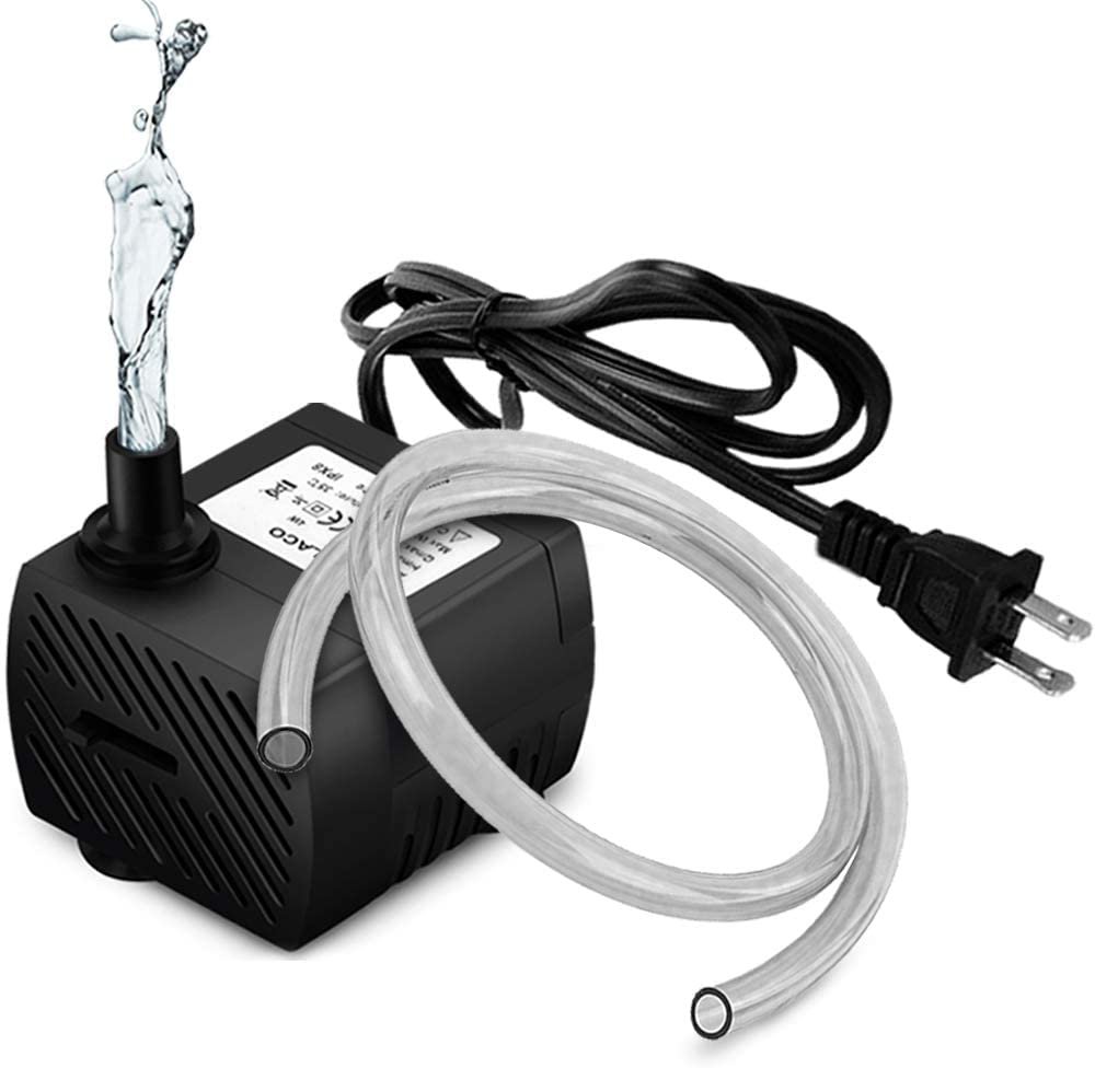 Jainsons Pet Products Mini Water Fountain WP3200 Submersible Aquarium Water Pump (Power:5W, H.MAX: 0.6 M, Flow MAX:300L/H) wi
