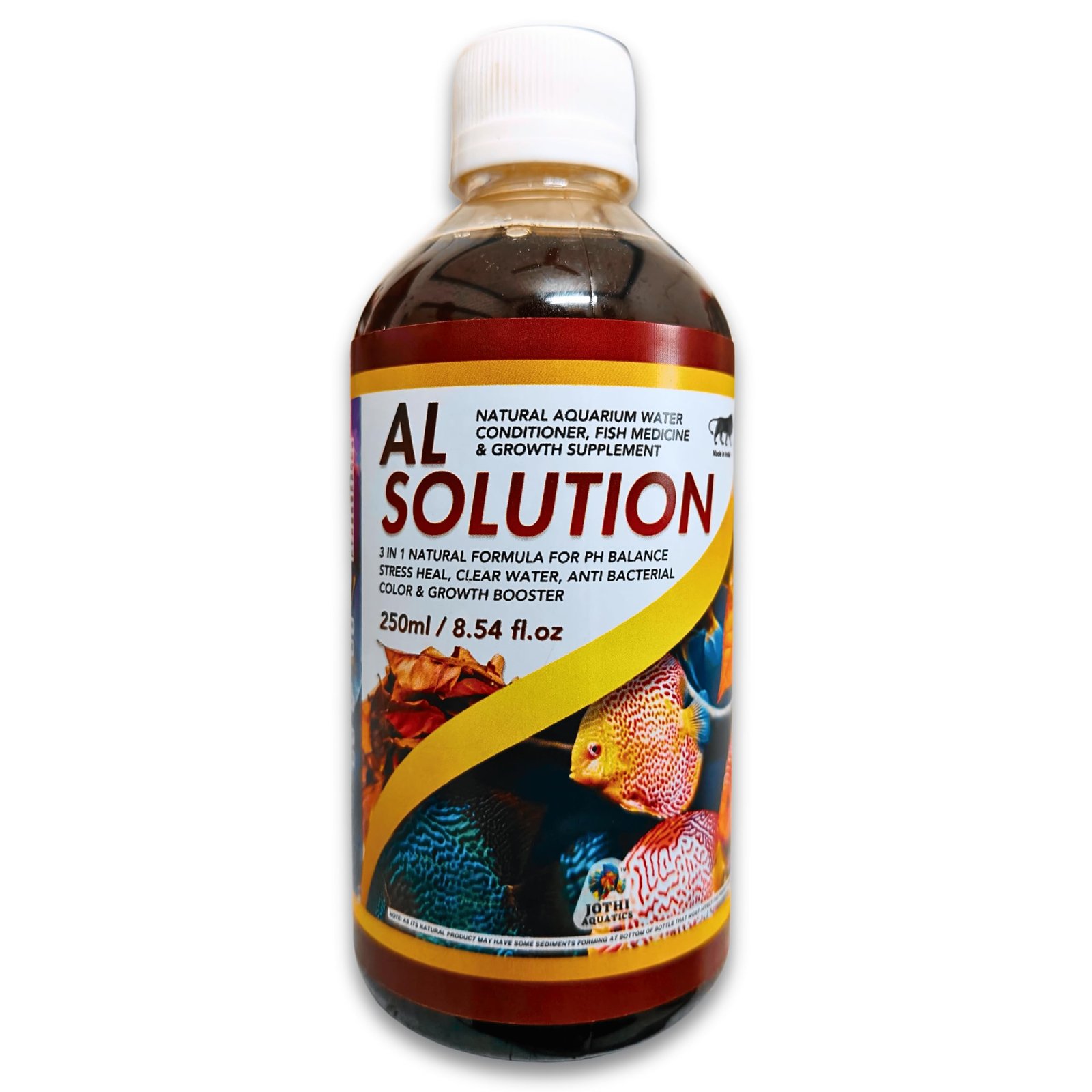 Jothi Aquatics AL Solution Natural Aquarium Medicine, Water Conditioner & Supplement | Anti Bacterial, pH Balance, Stress Hea