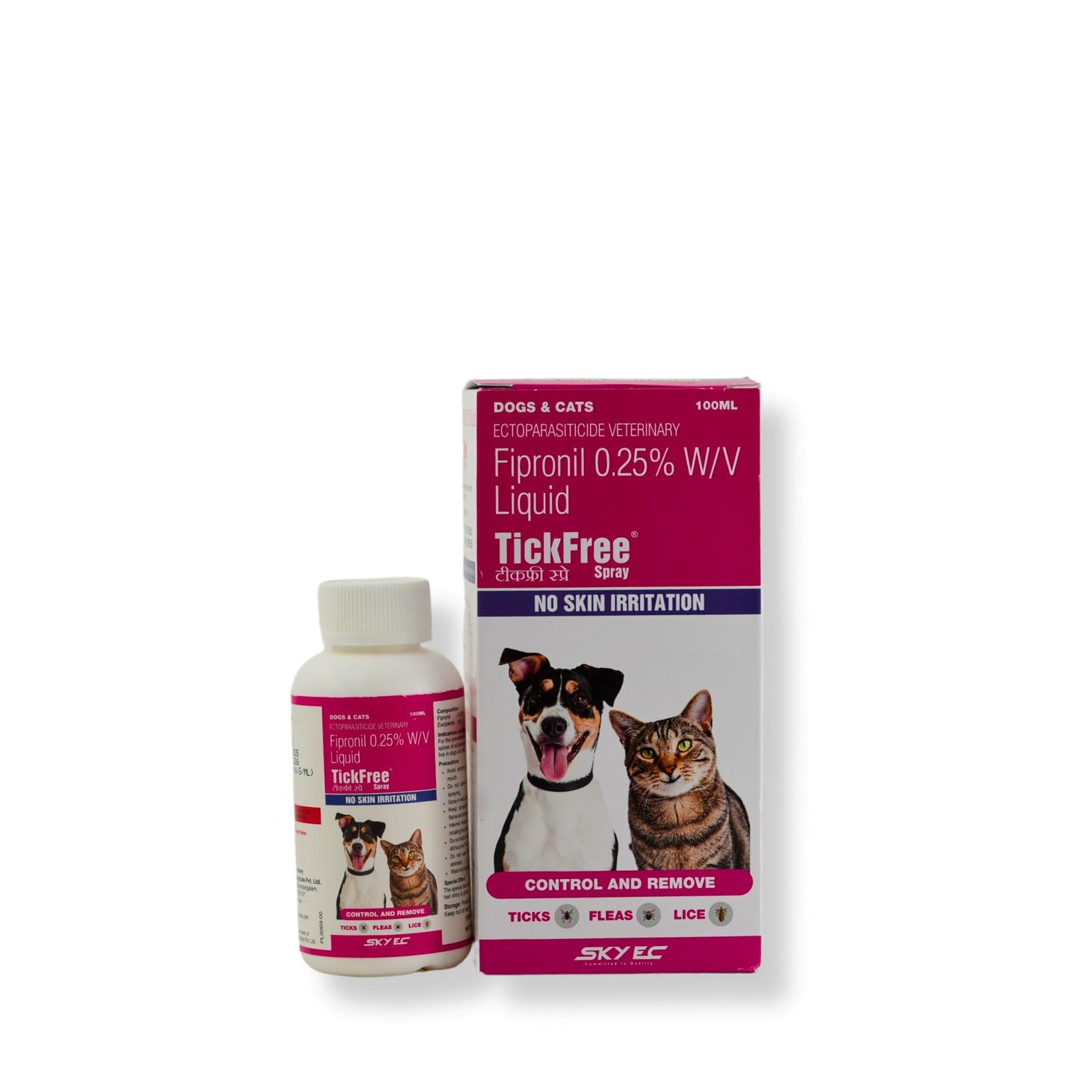 KAILVET PHARMA Tick Free Spray for Dogs & Cats – Fipronil 0.25% w/v Liquid – Flea & Tick Repellent – Herbal Formula – Easy Gr