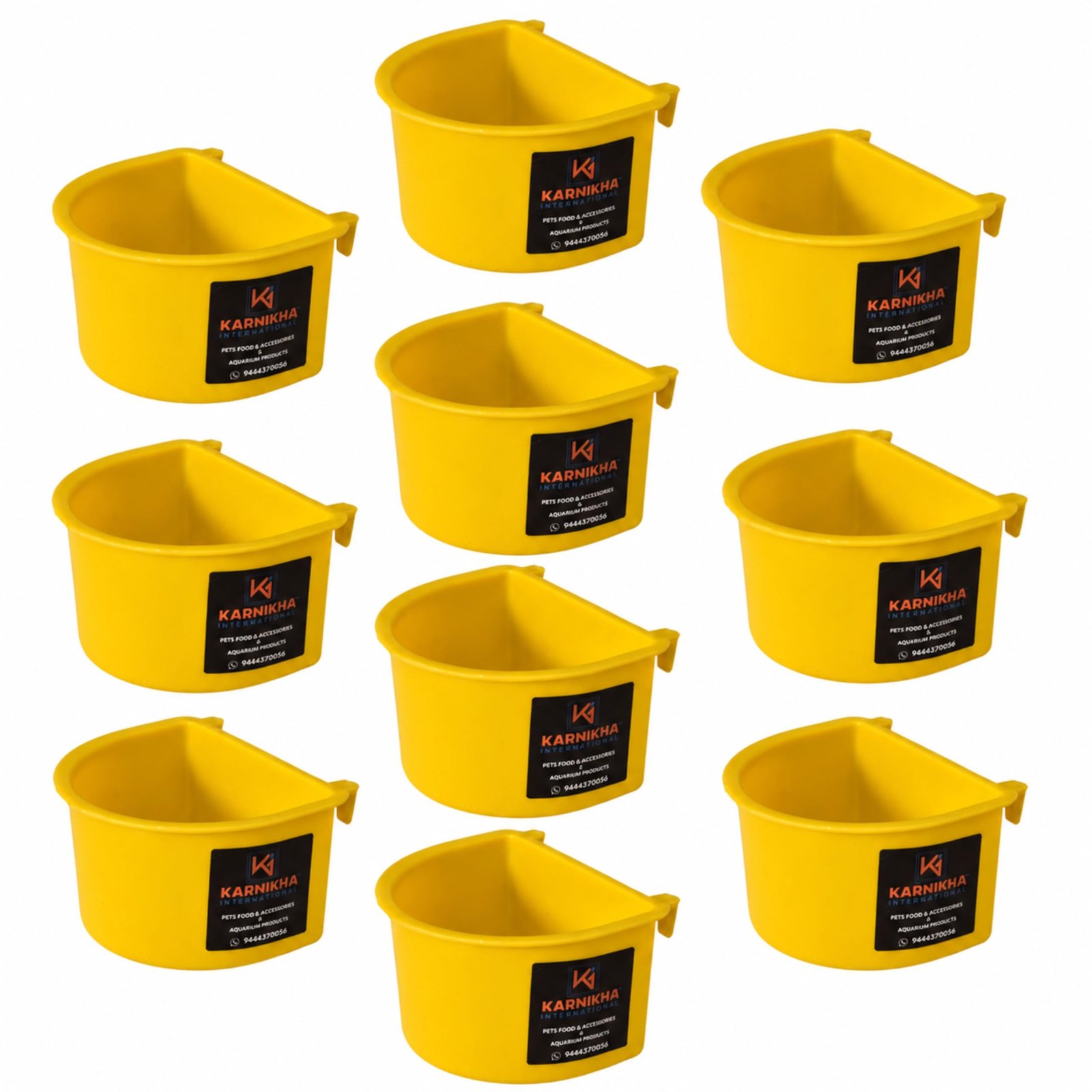 Karnikha International Bird Cage Food and Water Feeder Bowl 125ML D-Type Feeding Cup for Love Birds, Budgies, Cockatiels, Fin
