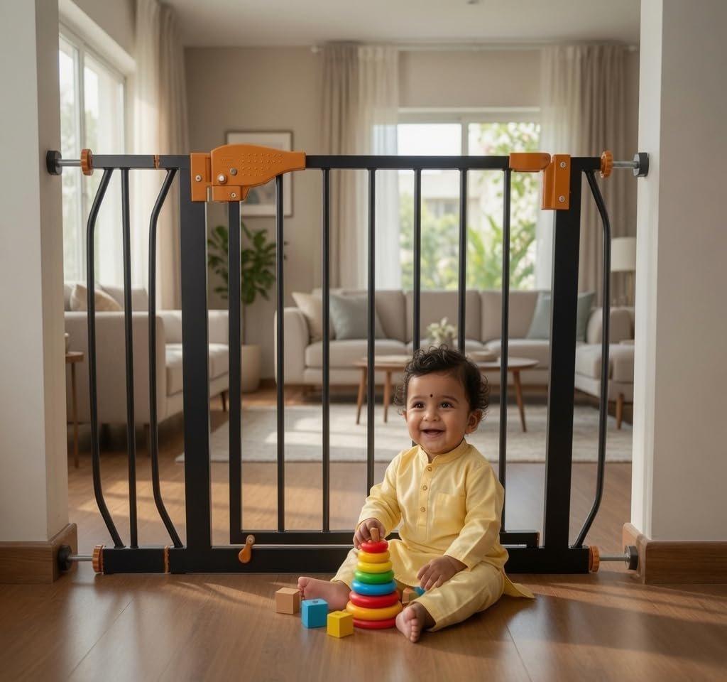 Kiddale Baby Safety Gate (Barrier, Fence) for Toddlers, Kids, Dogs,Pets, Infants|Suitable for Home Inside Room Doors (85-95 c