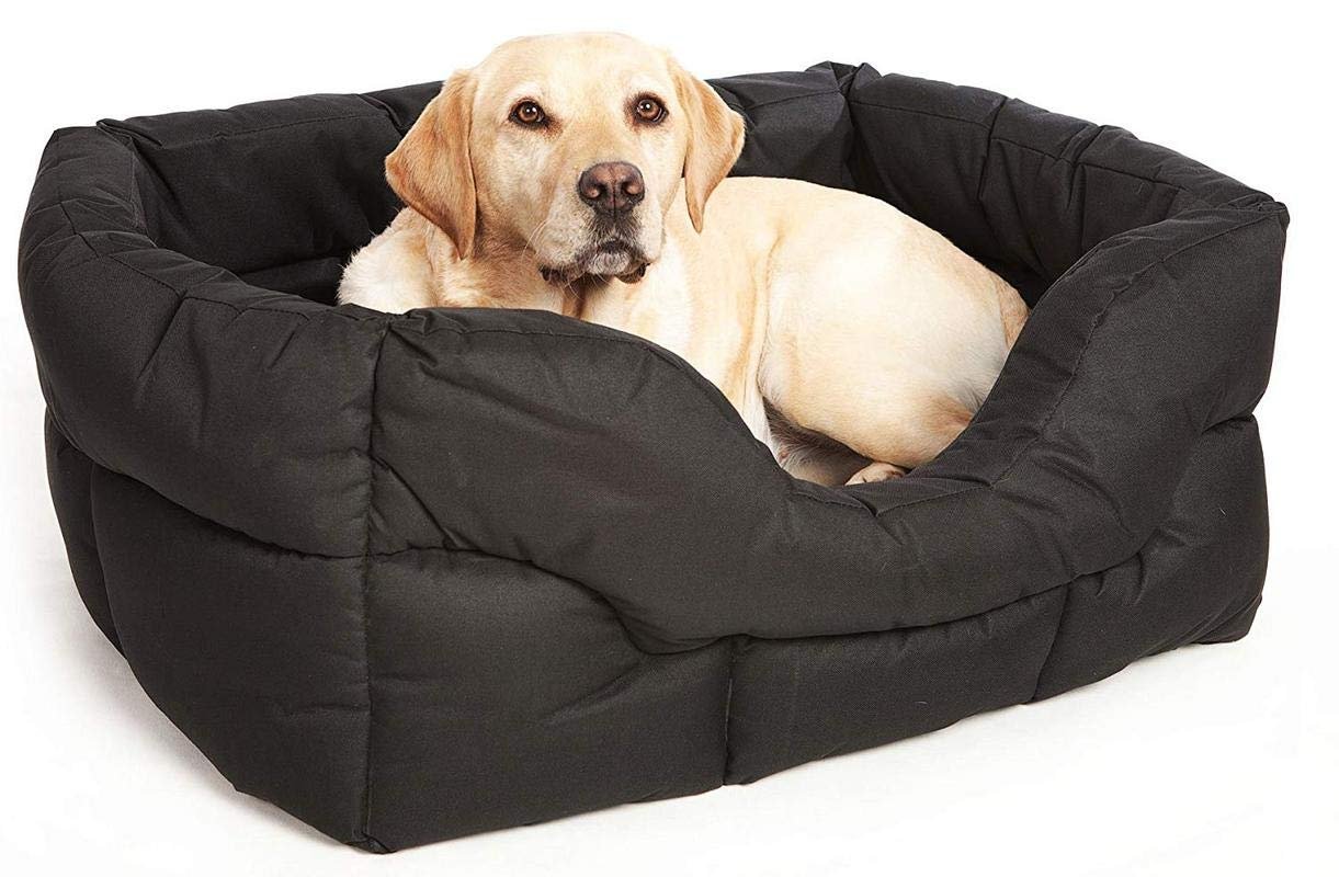 KOZI PET Sofa Style Rectangular Shape Waterproof Heavy Duty Royal Blue Color Polyster Filled Dog/Cat Bed (Black, XXL)