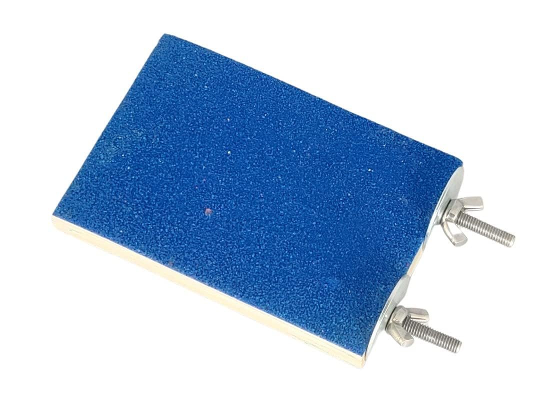 KSK Blue Sand Bird Perch for Parrots | Non-Toxic Quartz Nail & Beak Trimming Perch | Natural Wood Grinding Platform for Budgi