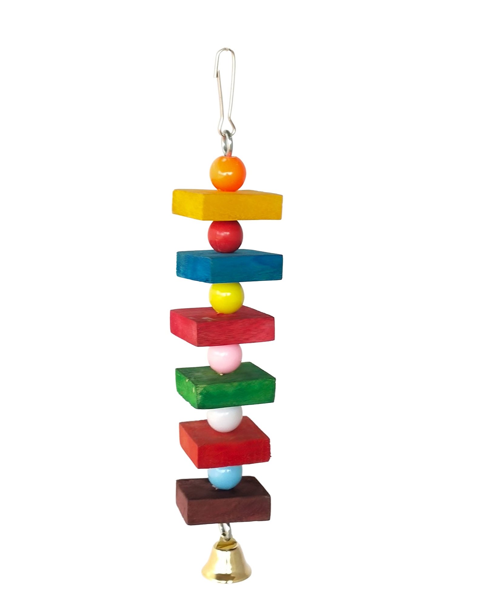KSK Wooden Parrot Cubes Blocks Chewing Toys Parrot Knots Block Chew Toy Bells Bird Wood Hanging Toys Medium Large Birds Conur