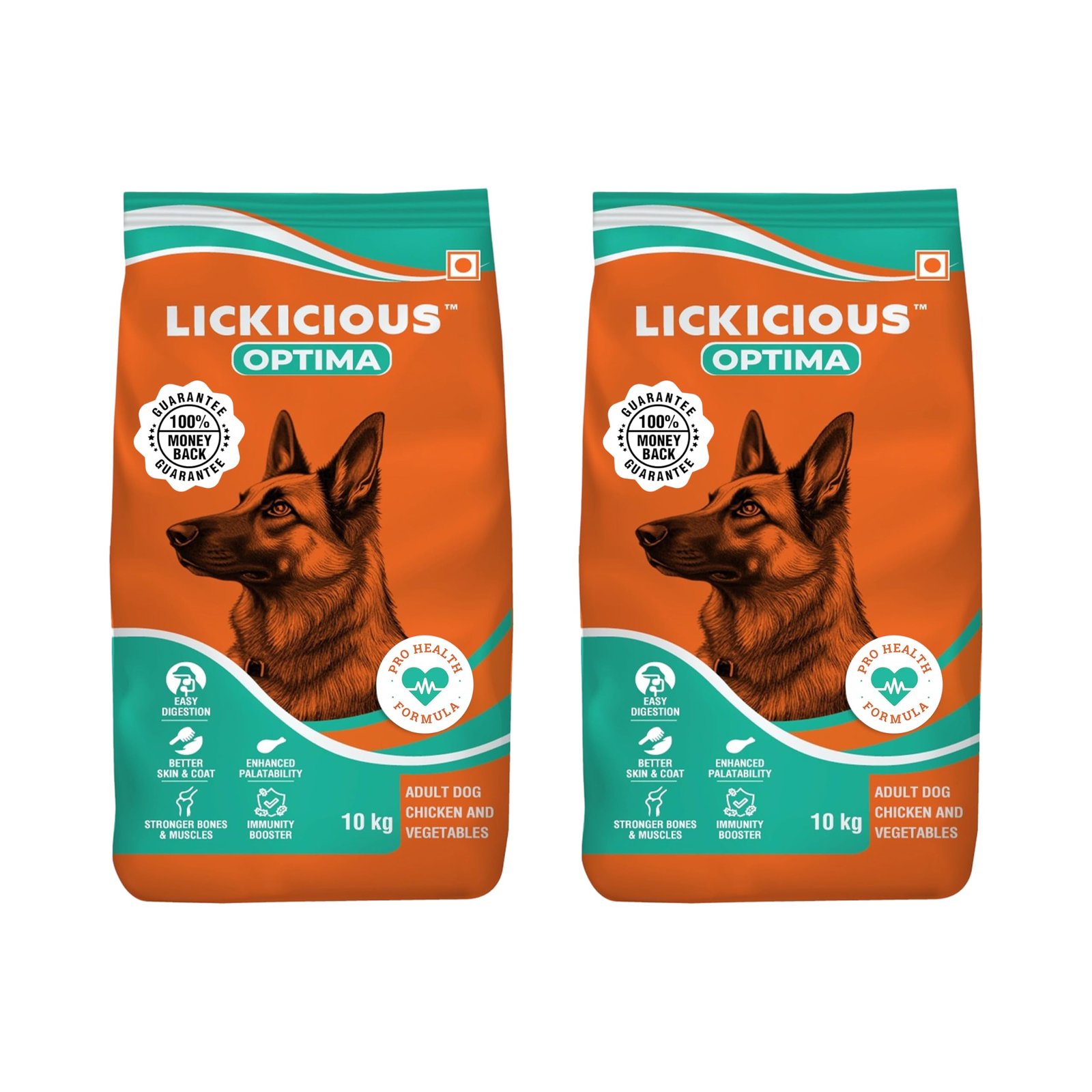 LICKICIOUS Optima Dry Dog Food Adult 20 KG | Chicken & Vegetable | Complete and Balanced Optimum Nutrition for Pedigree Dogs