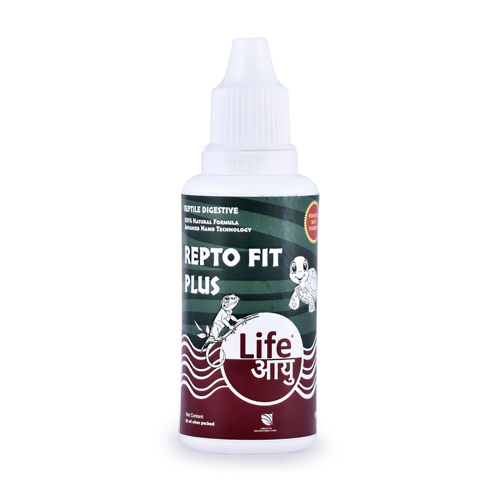 Life Aayuh Repto-Fit Plus 20ml Ayurvedic Liquid Supplement for Turtles, Fish & Amphibians Natural Digestive, Liver & Immunity