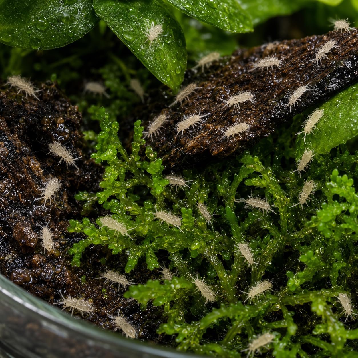 Live Springtails for Terrariums & Vivariums – Healthy Colony with Coco Chips & Activated Carbon – Natural Cleanup Crew for Re