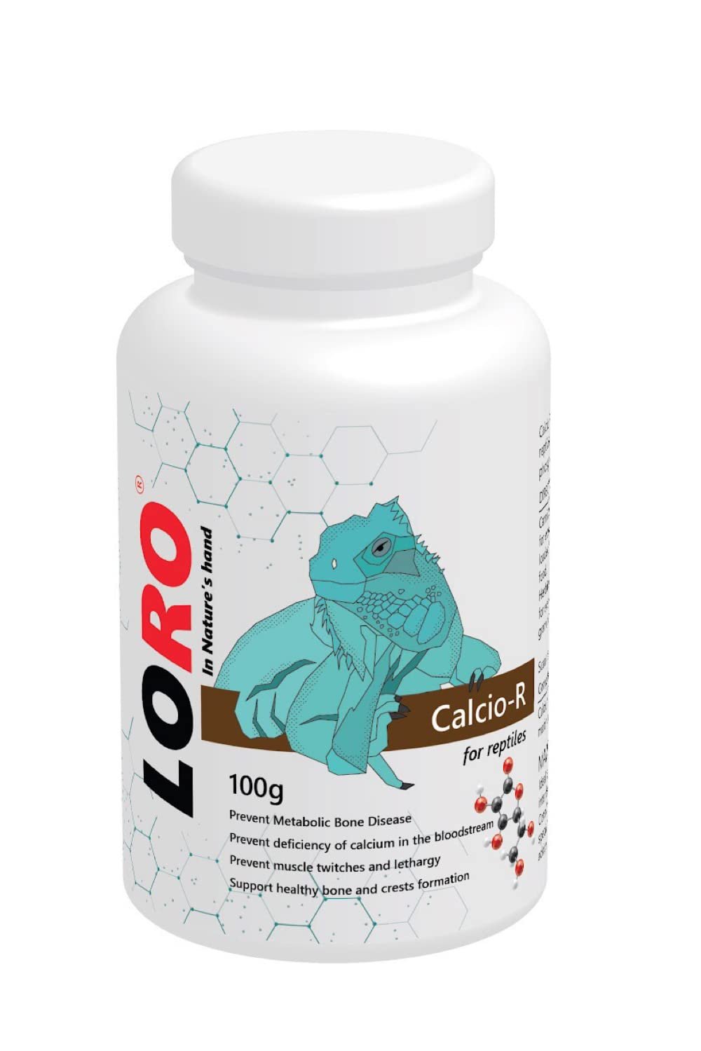 Loro Calcio-R for Reptiles (100g) | Calcium Supplement for Reptiles | Phosphorous-Free Calcium Ultrafine Powder Reptile | Amp