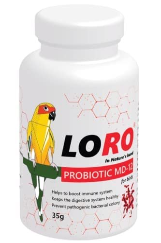 Loro Probiotic MD-12: Advanced Probiotic Supplements for Breeding Pet Birds. Boosts Body Weight, Strengthens Immunity, Aids B