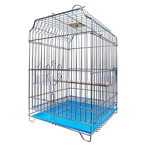 Lovely PET'S KINDOM-13.5" Zinc Bird cage for Cocktail, Parrot,Cuttlefish Bone Holder,with Cuttlefish Bone, 2cups,1perch Stick