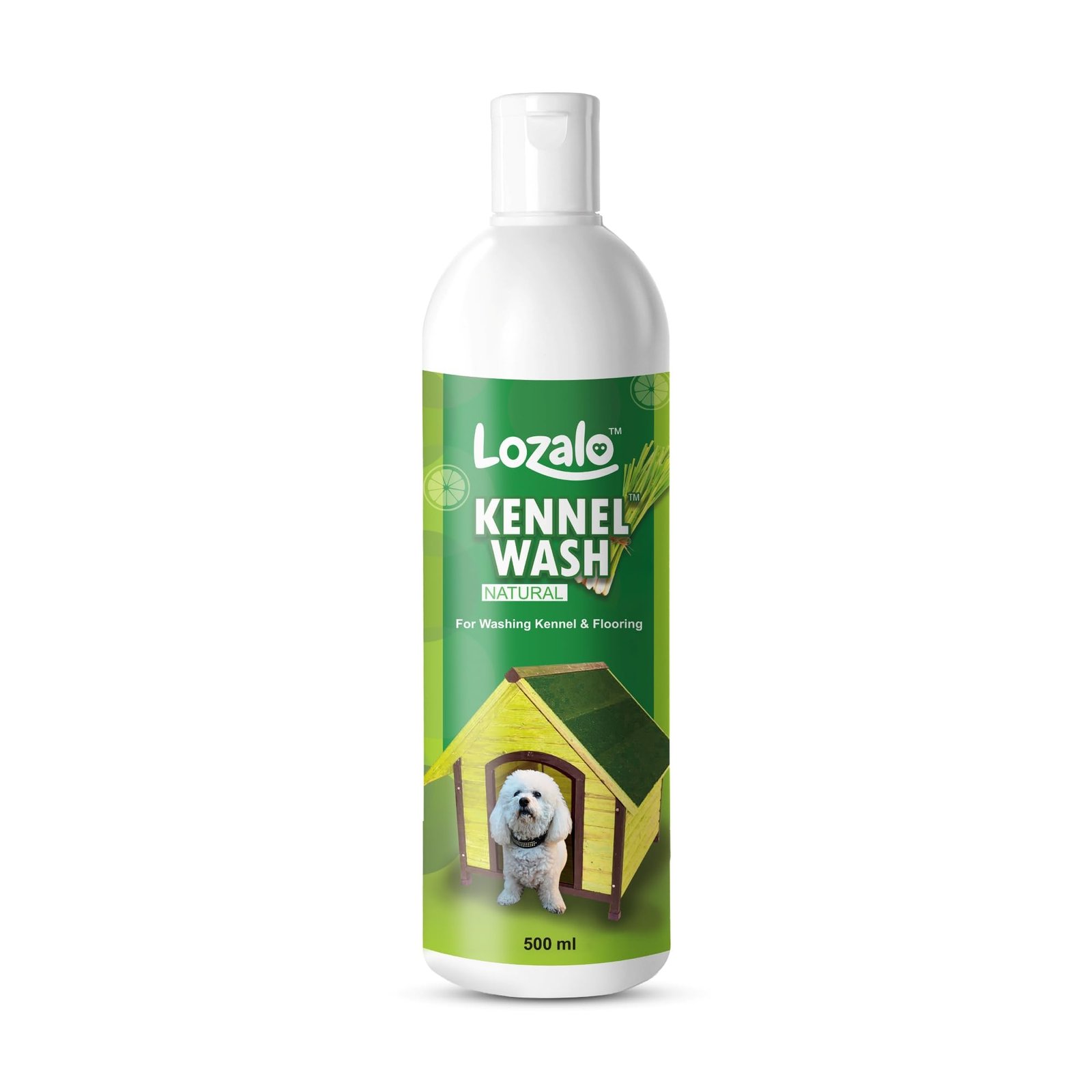 Lozalo Kennel Wash Liquid 500ml for Washing Dog Kennel & Flooring, Pet Shops, Veterinary Clinics & Grooming Salons (Green)