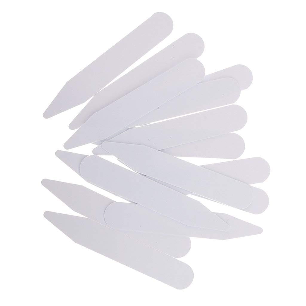 M Fabrics White Plastic Collar Stays Bones Reinforcements Collar Stiffeners for Men's Shirts Formal Dress Accessories Pack of