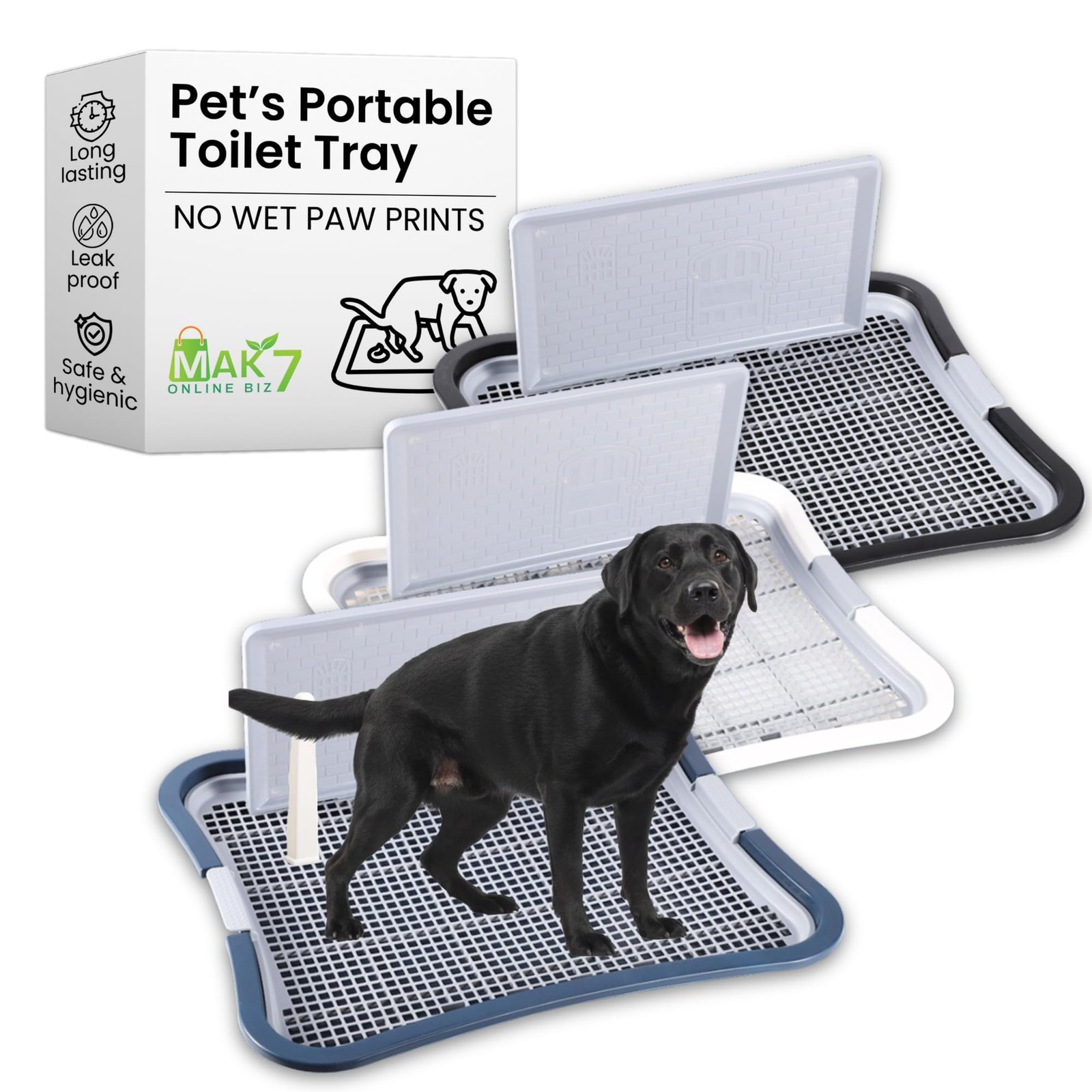 MAK7 Online Biz Large Dog Potty Training Tray | Perfect Paw's Pee Pads for Dogs | Indoor Potty Trainer with Mesh | Dog Potty