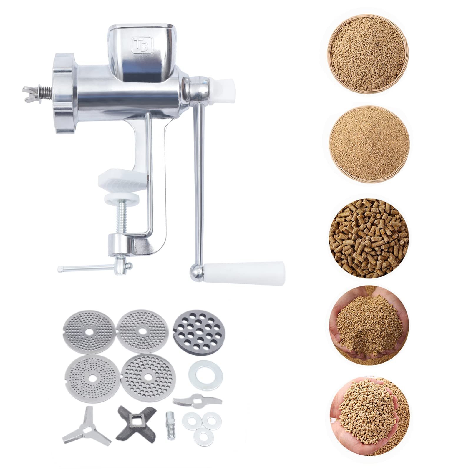 Manual Animal Feed Pellet Machine, Stainless Steel Pet Food Granulator, Fishing Bait, Dog Cat Bird Fish, Portable Pellet Mill