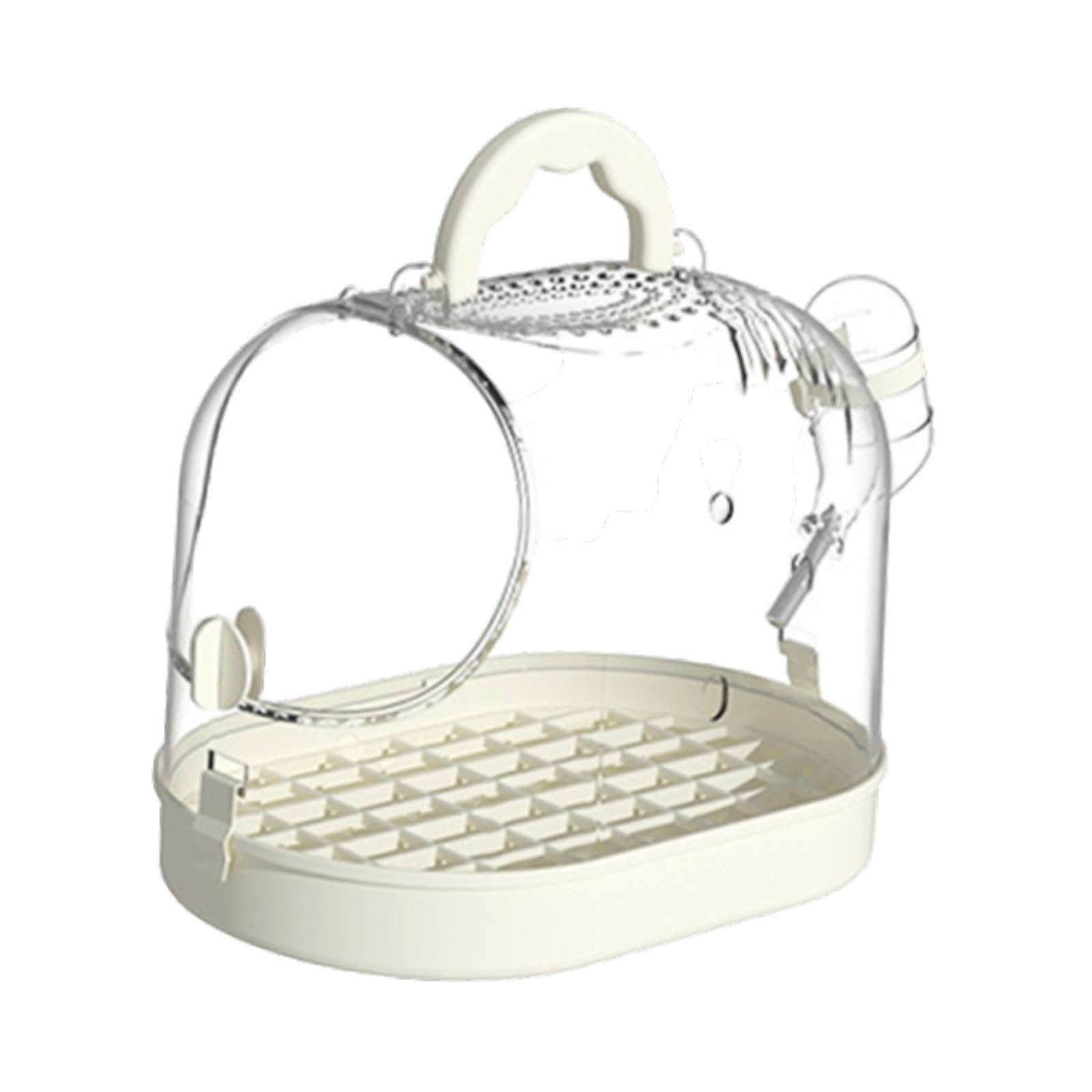 Meadawgs® Travel Bird Cage with Handle Clear Multifunction for Parrot Birds Cockatiels White|Pet Supplies | Bird Supplies |Ca