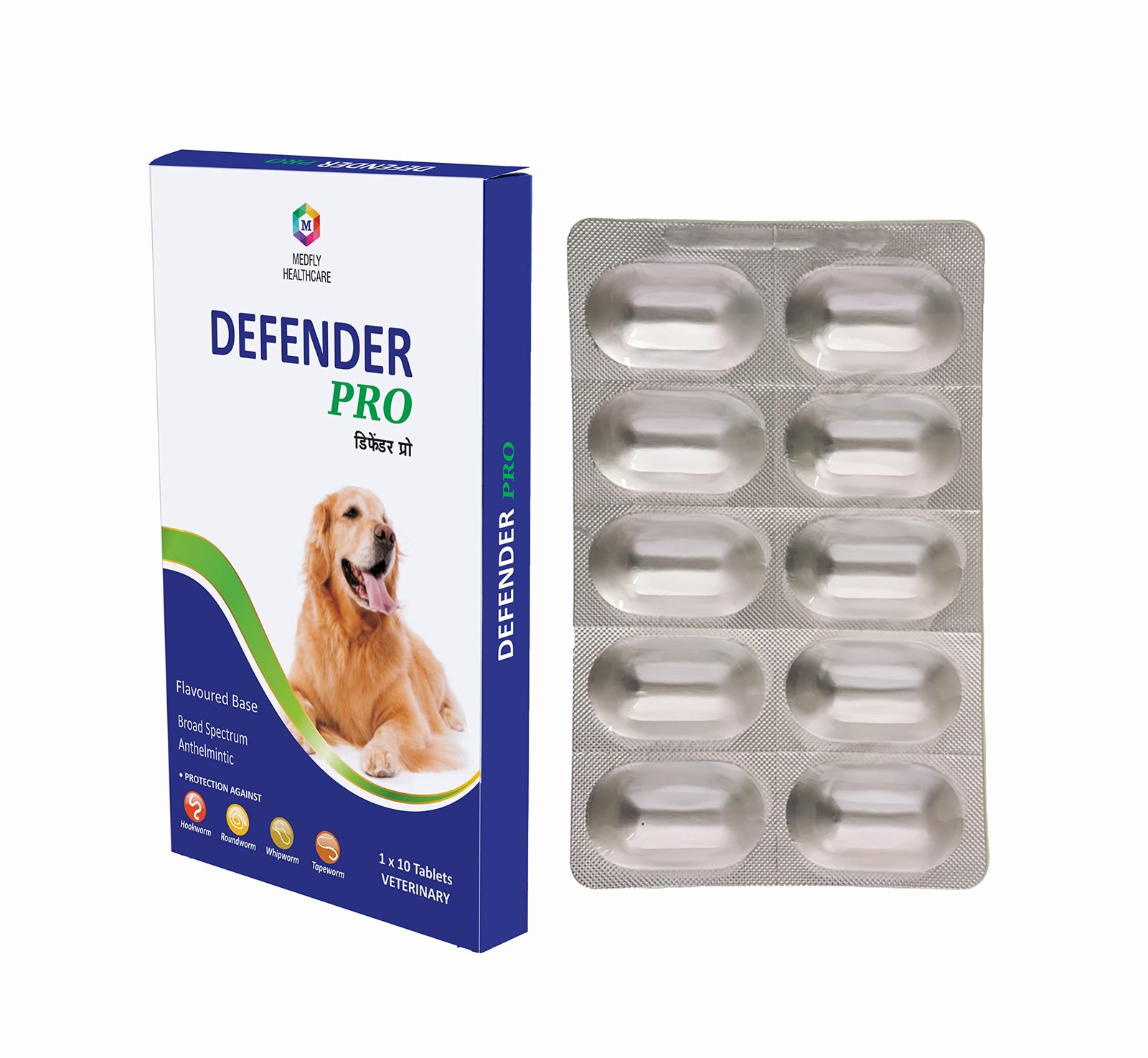 Medfly Healthcare Defender Pro Deworming Tablet for Dogs of All Life Stages (Pack of 1) | Natural & Herbal Ingredients | Effe