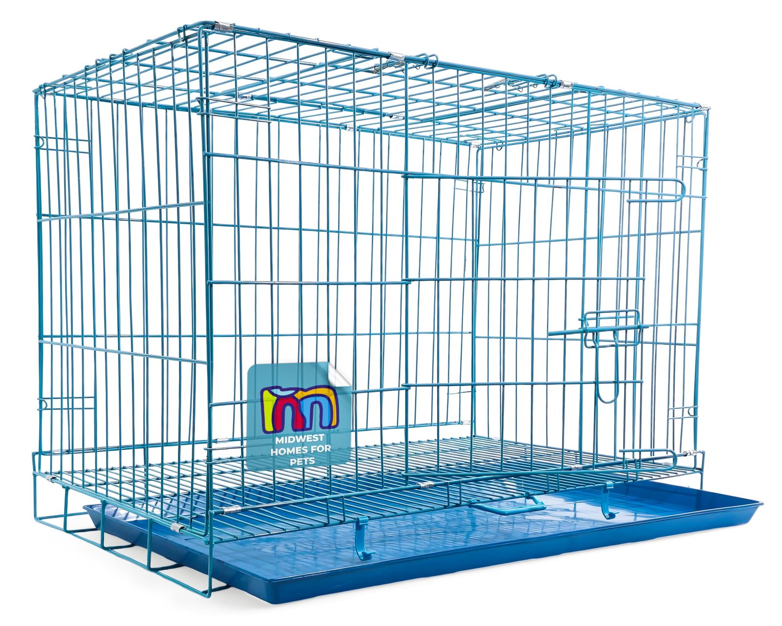 Midwest Dog Crates Cage Kennel 42 Inch - Double Door Spacious and Secure Crate for Large Adult Dogs (107x74x84 cm) - Portable