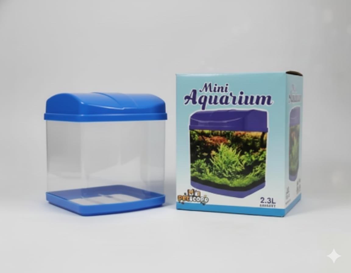 MINI Aquarium Betta Fish Tank(2.3 l) (Blue)