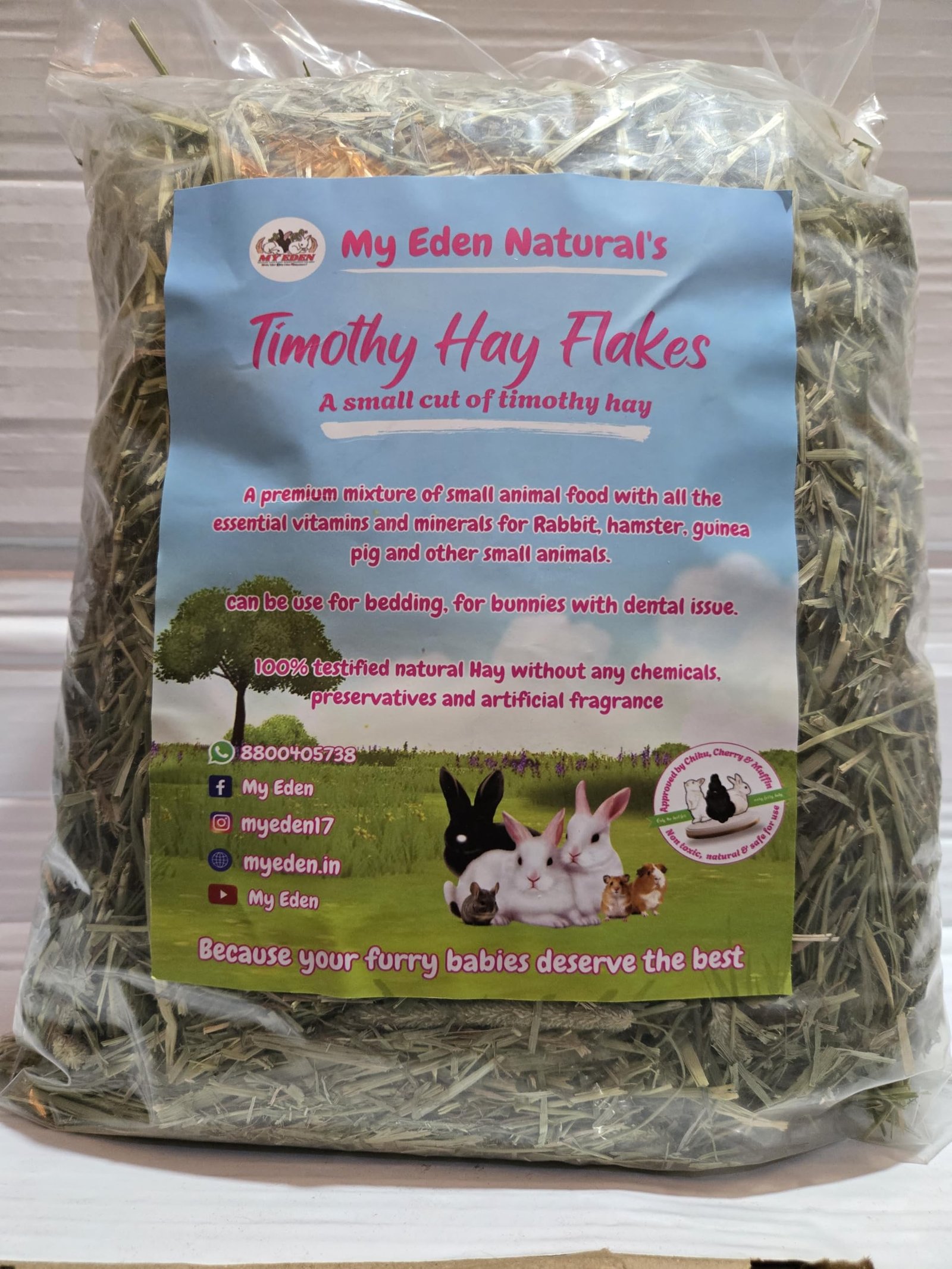 My Eden Small Cutting Timothy Hay Flakes, 1 KG