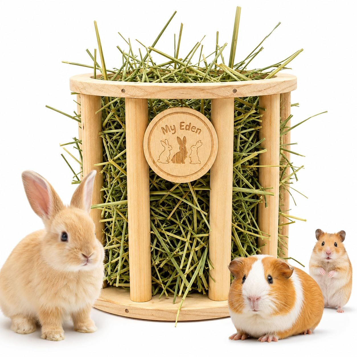 My Eden Wooden Hay Feeder for Rabbits, Guinea Pigs & Hamsters | Pure Pine Wood