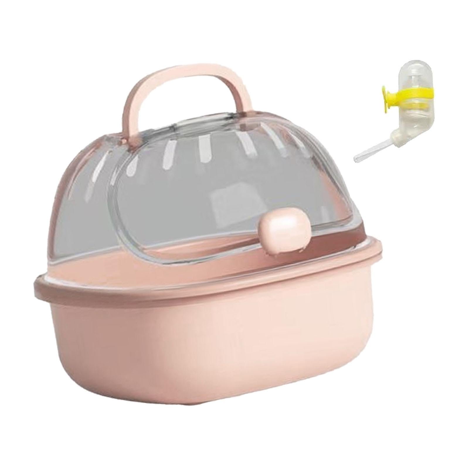 MYADDICTION Hamster Carry Case Cage Hamster Accessory for Dwarf Hamster Hedgehog Ferrets Pink