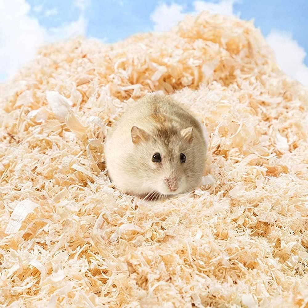 Natural Wood Shaving Bedding for Hamster, Dwarf, Mice, Gerbil, Rabbit and Guinea Pig,Natural Color (10kg