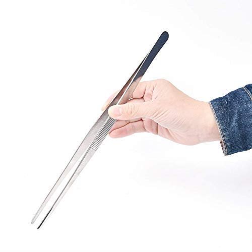 NCO Extra Long Tongs Aquarium Tweezers Set, Stainless Steel Straight Aquascaping Tweezer for Fish Ta