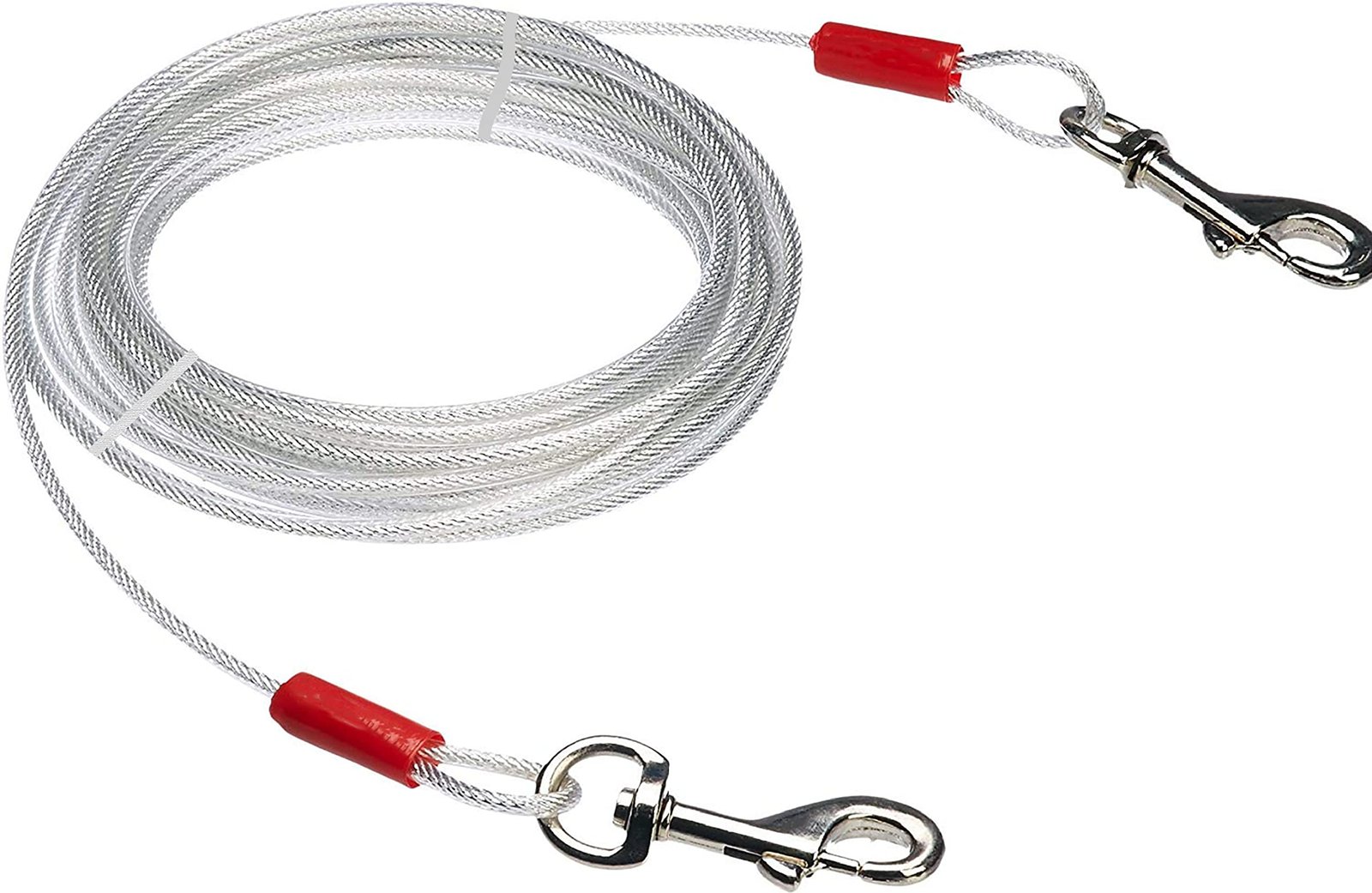 Patch & Marshall Extra Strong Weather Tangle Resistant Vinyl Coated Galvanized Tie-Out Cable Leash for Dogs Upto 30kg - Stron