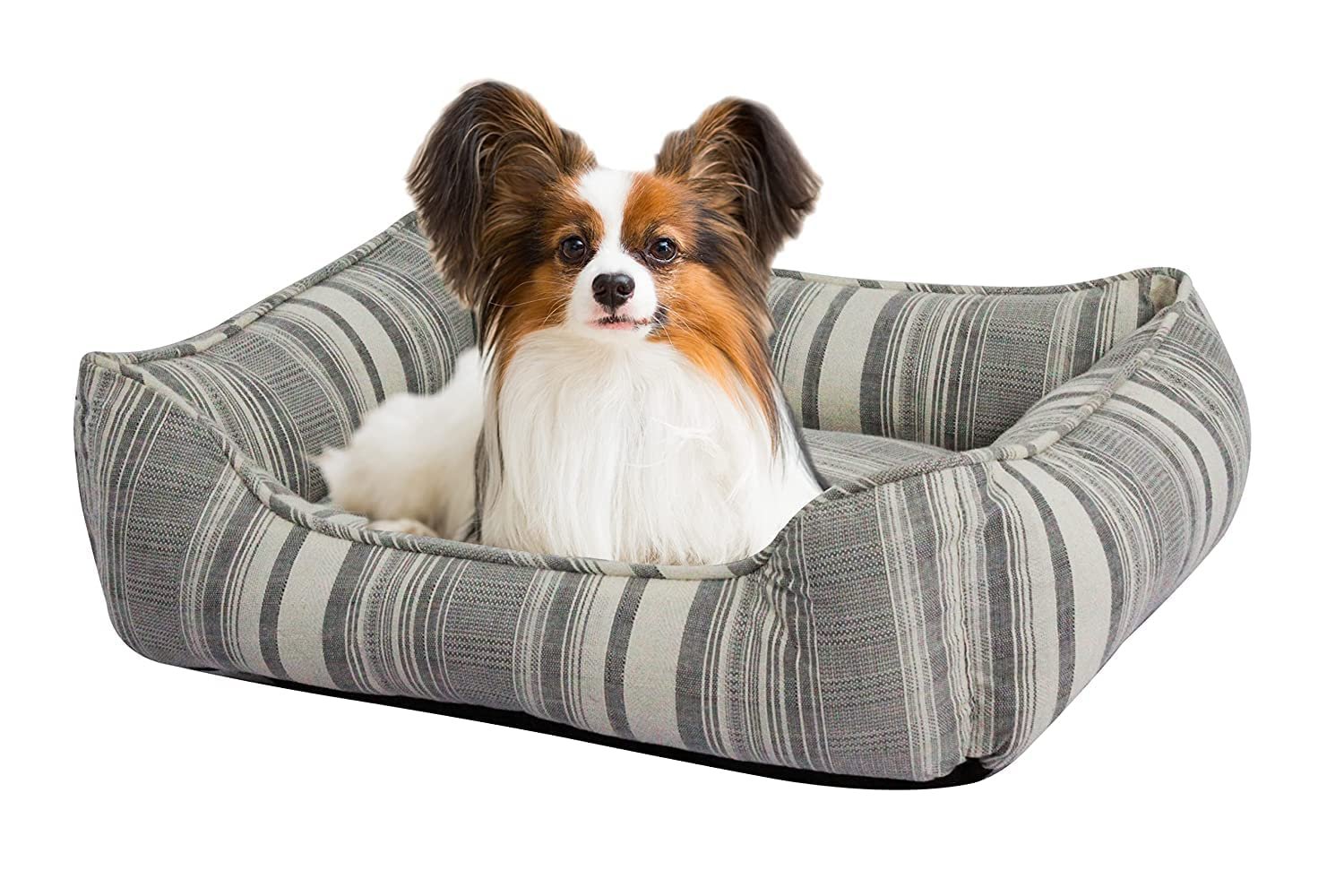 PAWPOURRI Ultra Soft Grey Bolster Pet Bed for Small & Medium Dogs, Cozy Cuddler, Polyfibre Filling |100% Cotton | Breathable