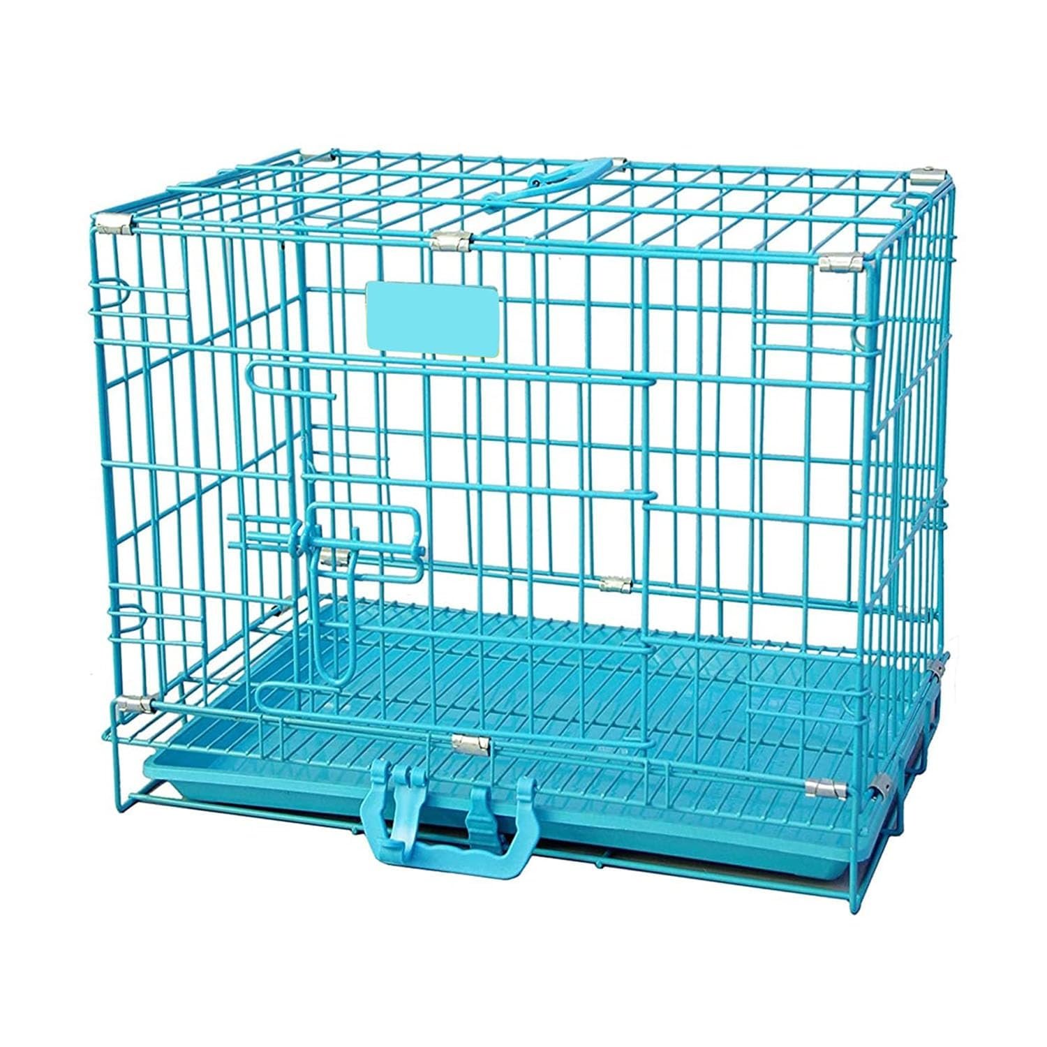 Pet Believe Metal Cage Iron and Plastic Cage with Removable Tray for Dogs and Rabbits - 18 Inch