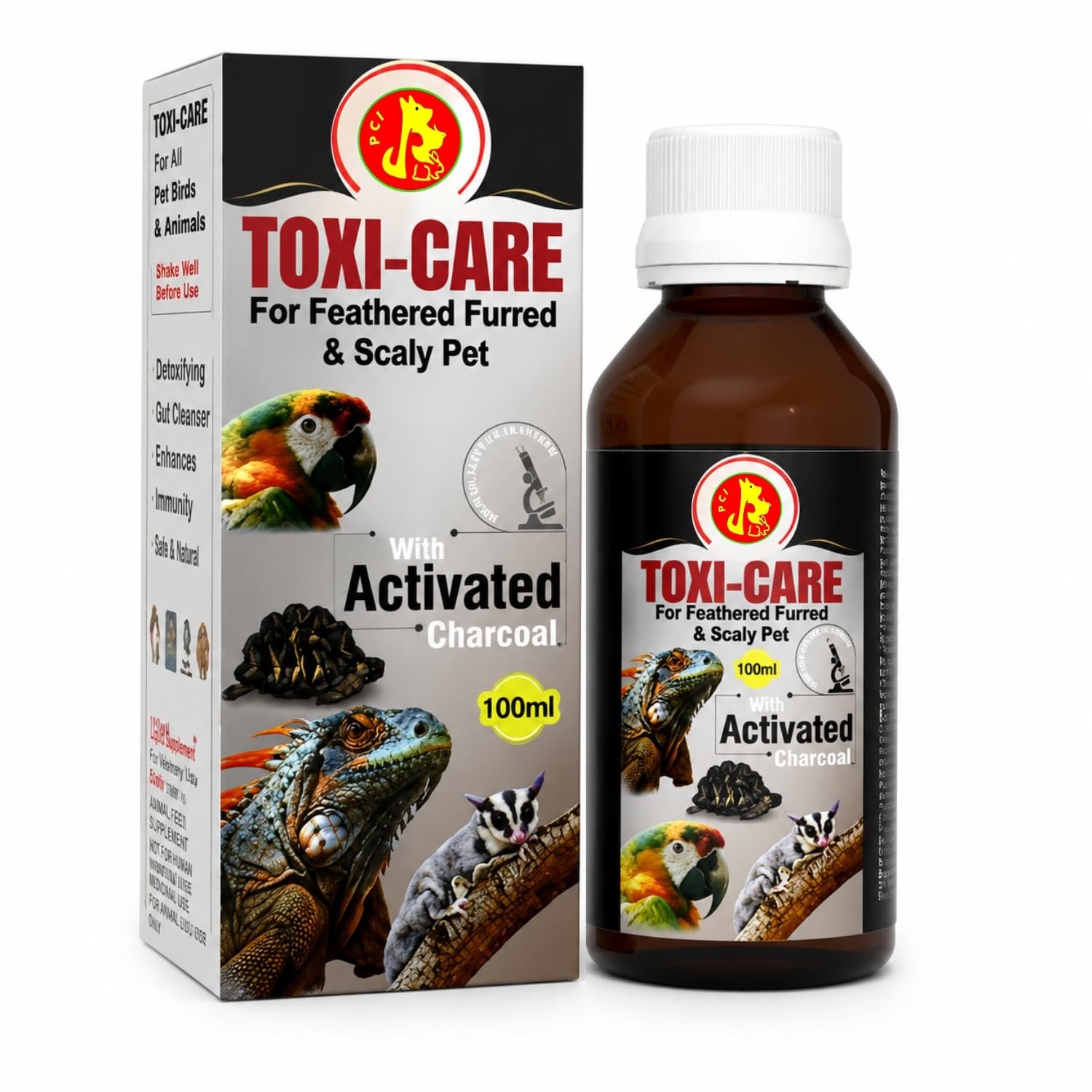 Pet Care International (PCI) Toxi-Care Provide Essential Detoxification for Healthy Turtle & Tortoise Healthcare (100ml)