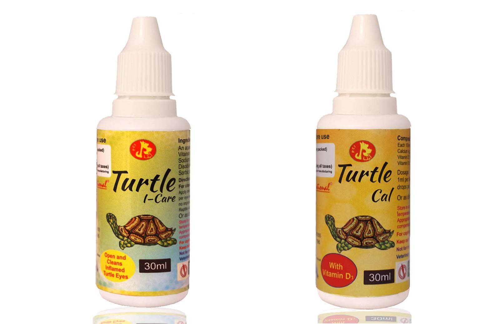 Pet Care International (PCI) Turtle i-Care & Turtle Cal Drop - Swollen, Inflamed, Infected Eye & for Strong Shell and Provide