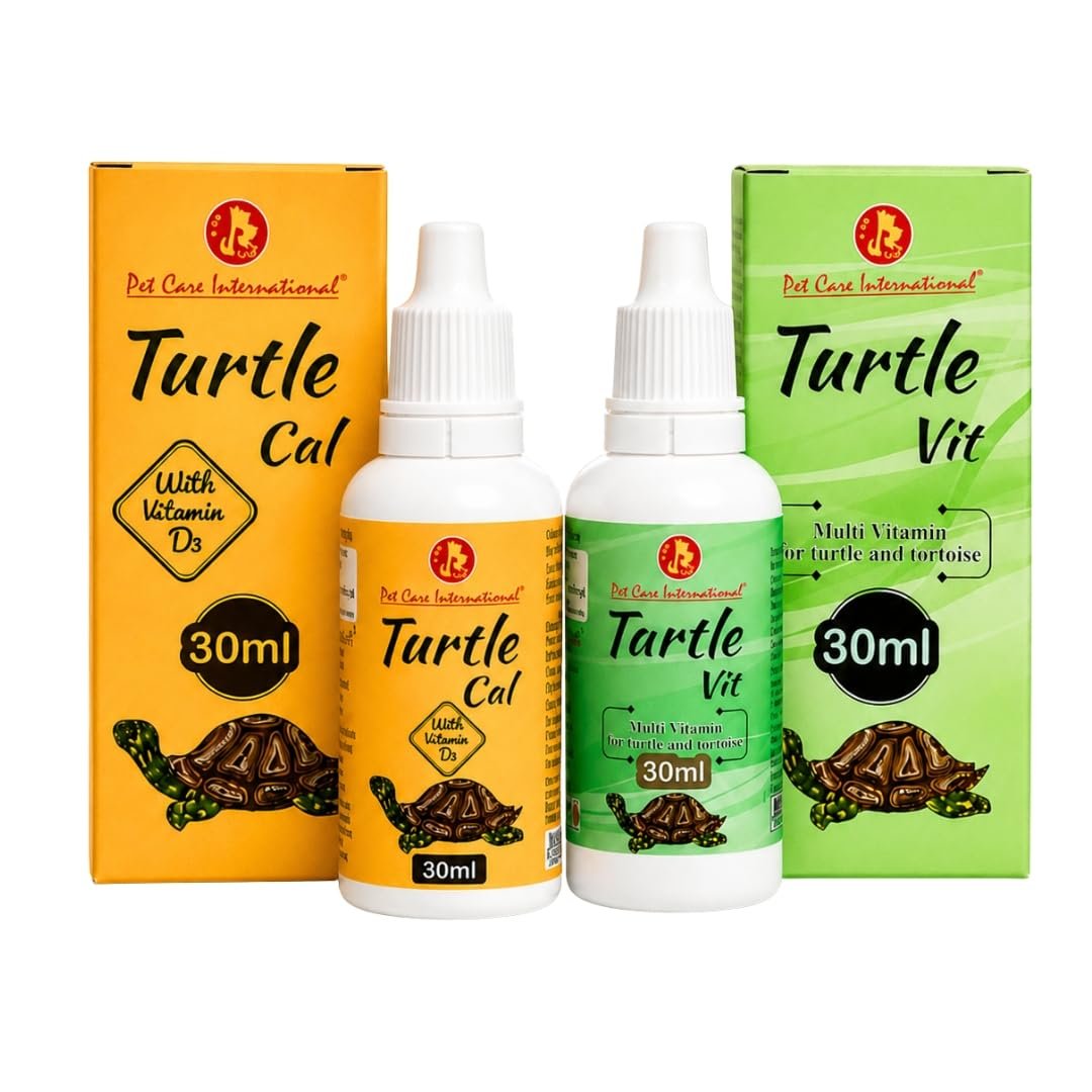 Pet Care International (PCI) Turtle VIT & Turtle Cal Drop for Strong Shell and to Provide Essential Vitamins, Minerals & Calc